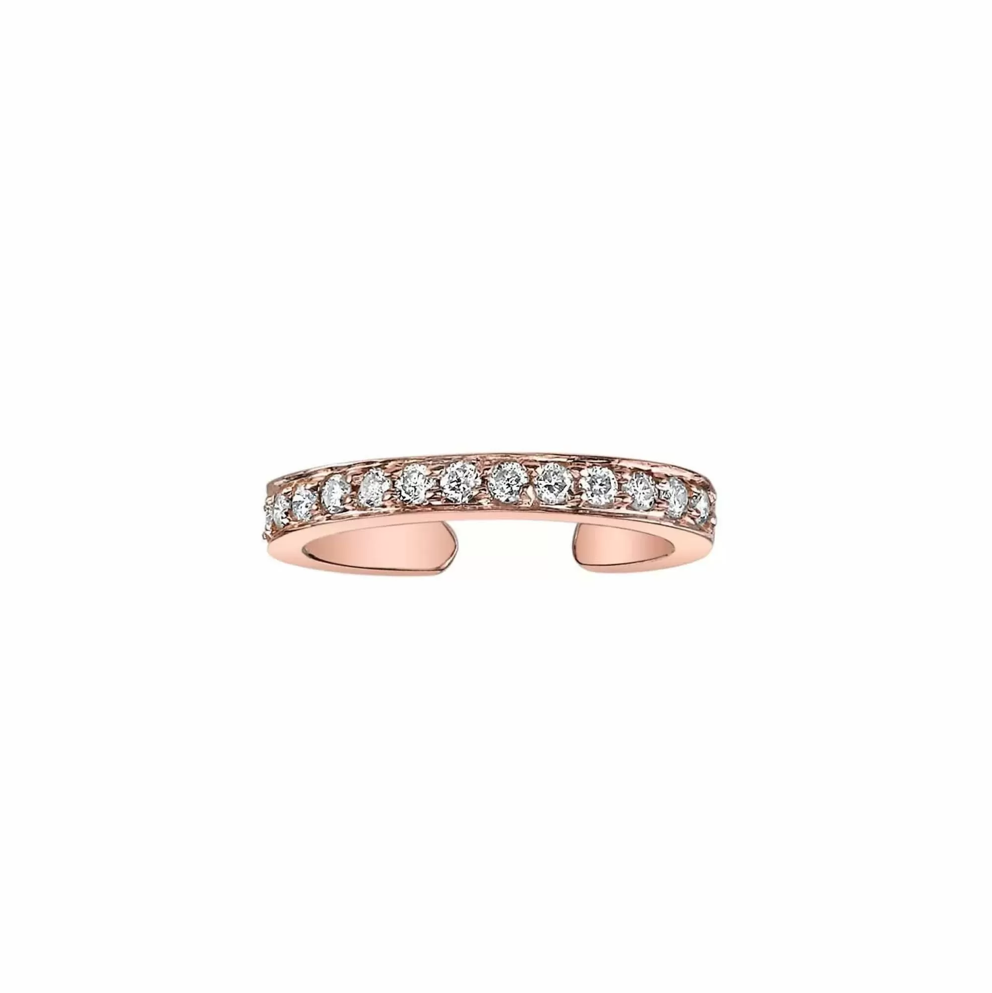 Anita Ko 18K Rose Gold 1 Row Pave Diamond Single Cuff Earring Fashion