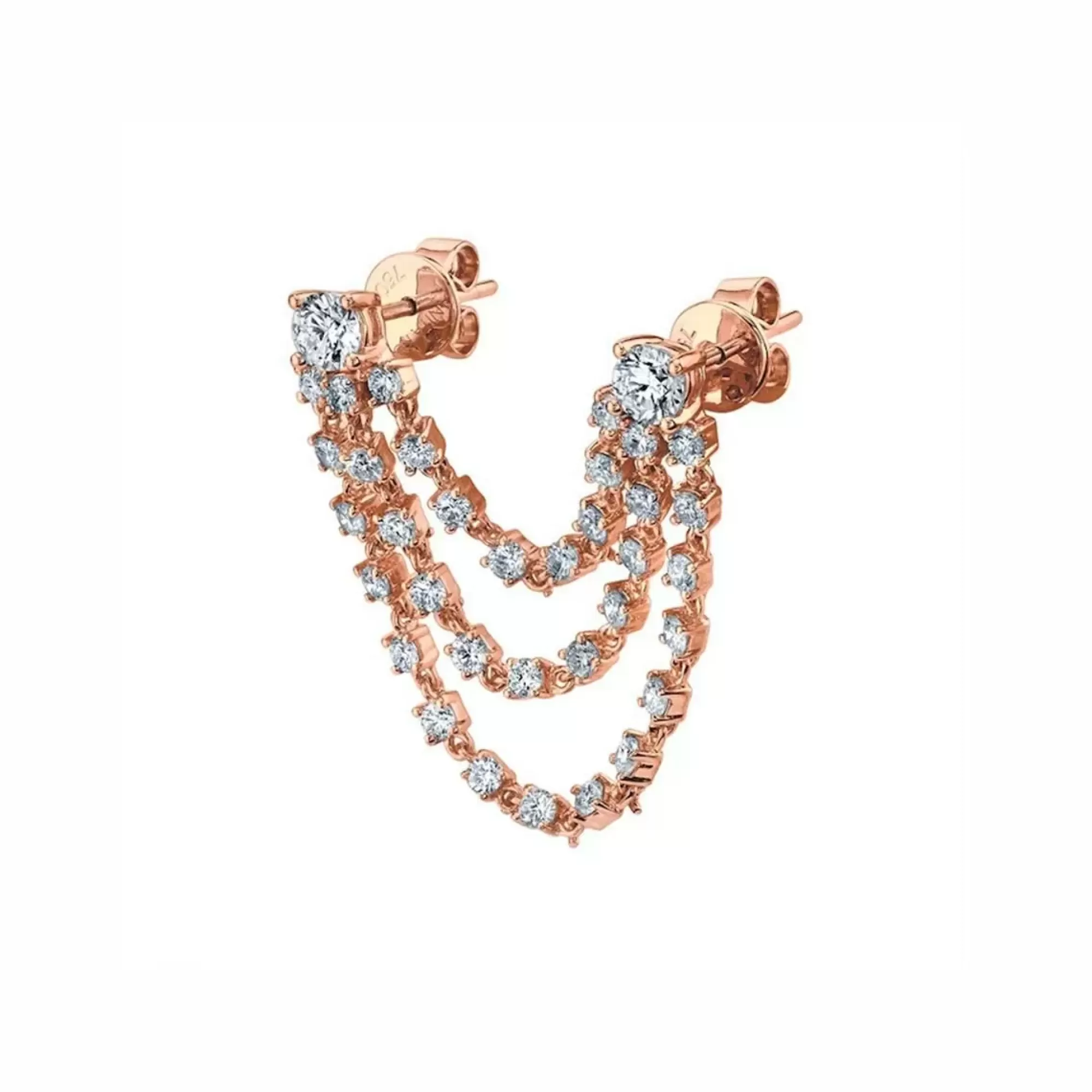 Anita Ko 18K Rose Gold And Diamond Bianca Single Earring New