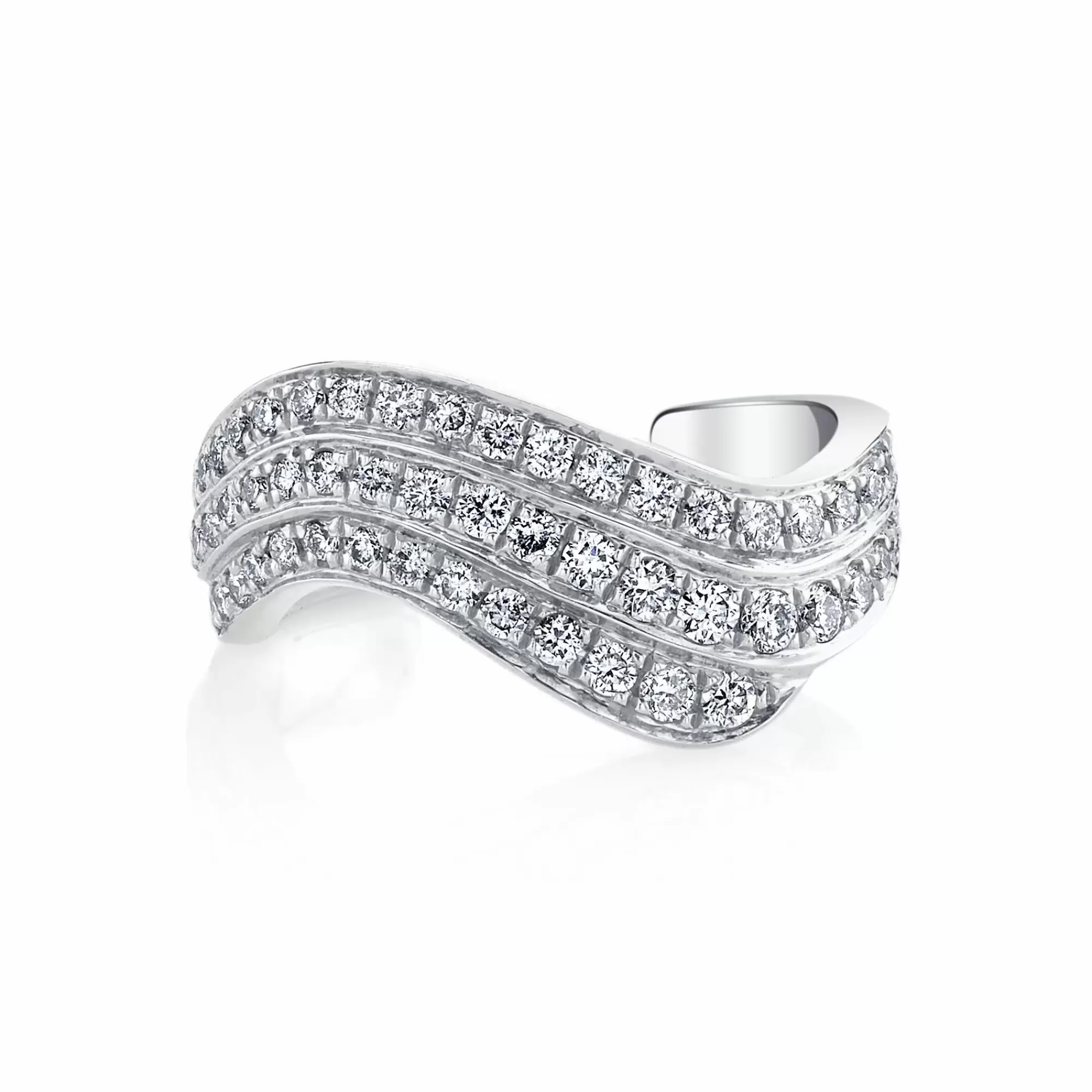 Anita Ko 18K White Gold Pave Diamond Wave Cuff Earring Best