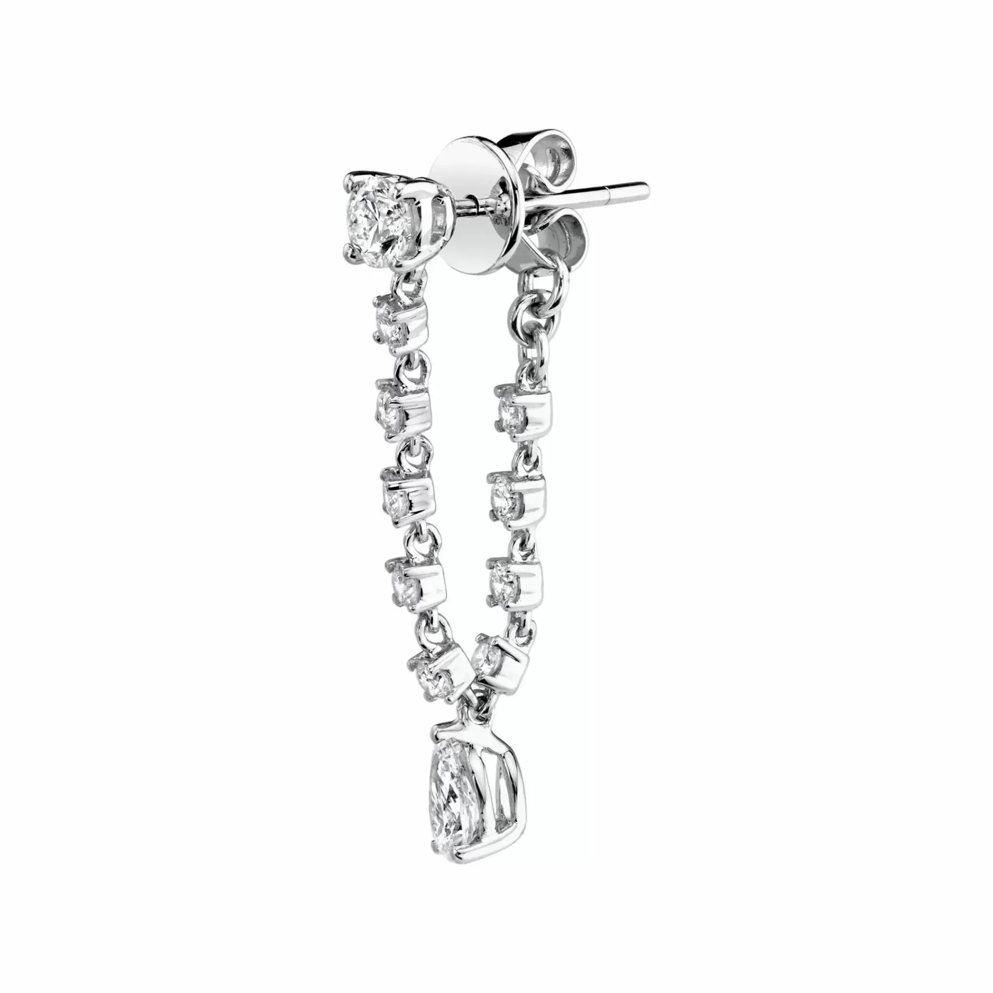 Anita Ko 18K White Gold Pear Shape And Round Diamond Single Loop Earring Shop