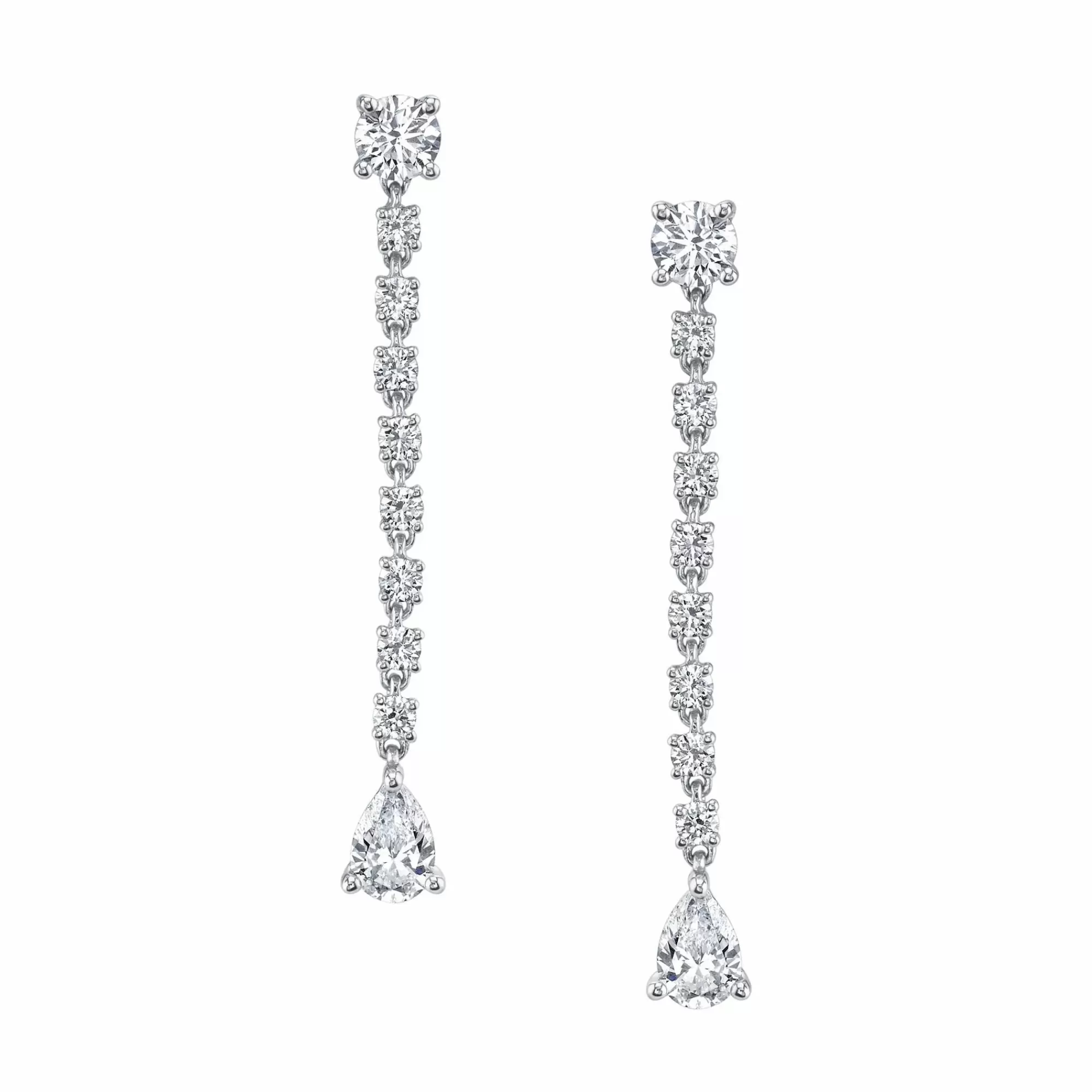 Anita Ko 18K White Gold Round And Pear Cut Diamond Drop Earrings Cheap