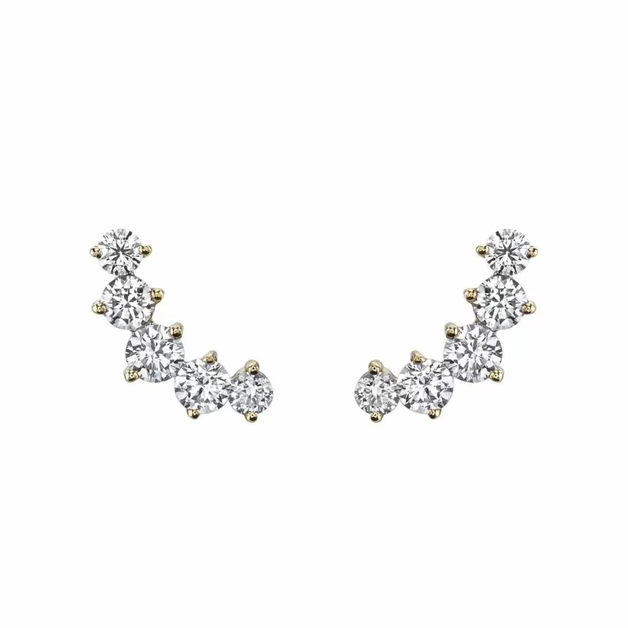 Anita Ko 18K Yellow Gold Diamond Arc Crawler Stud Earrings Cheap