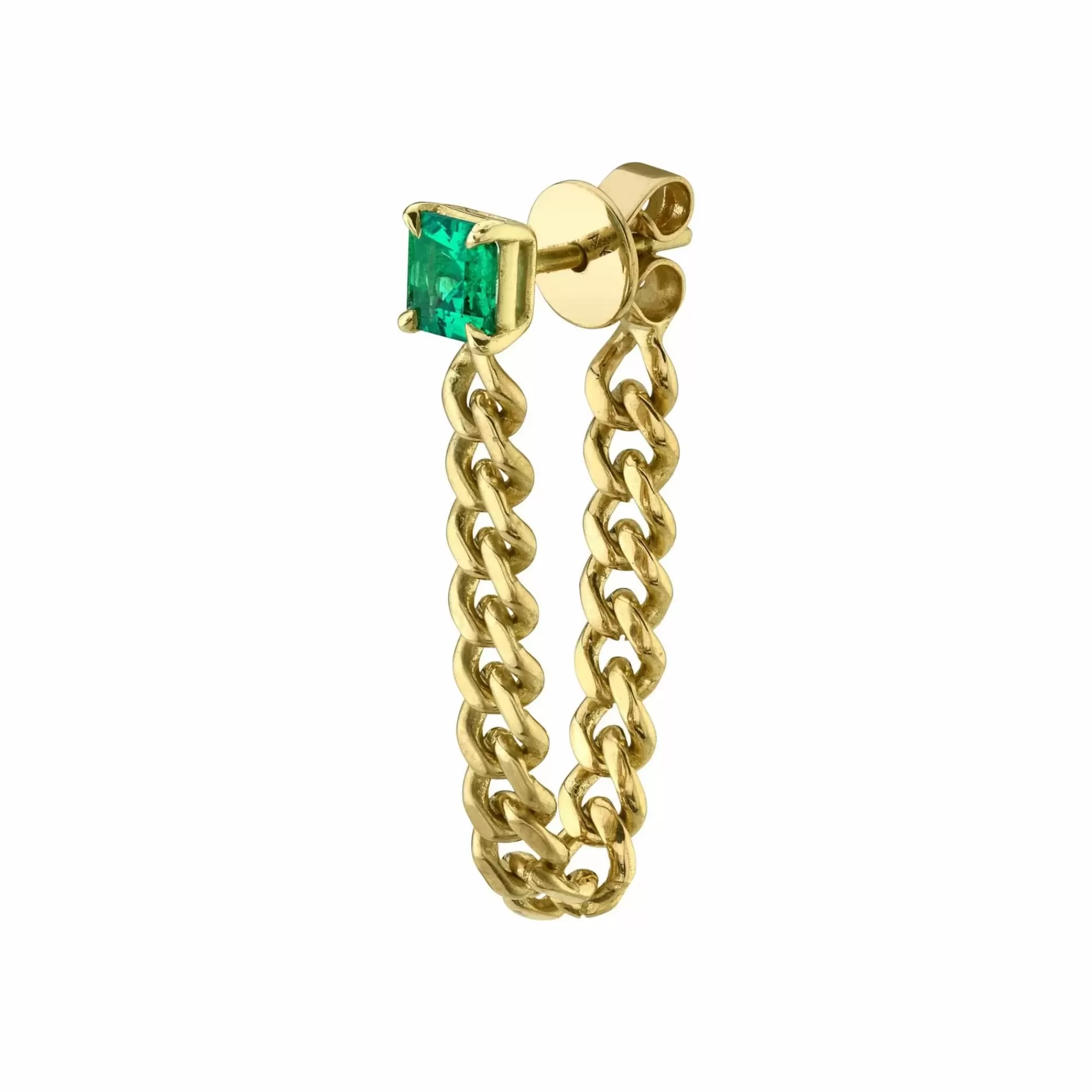 Anita Ko 18K Yellow Gold Emerald And Cuban Loop Earring Shop