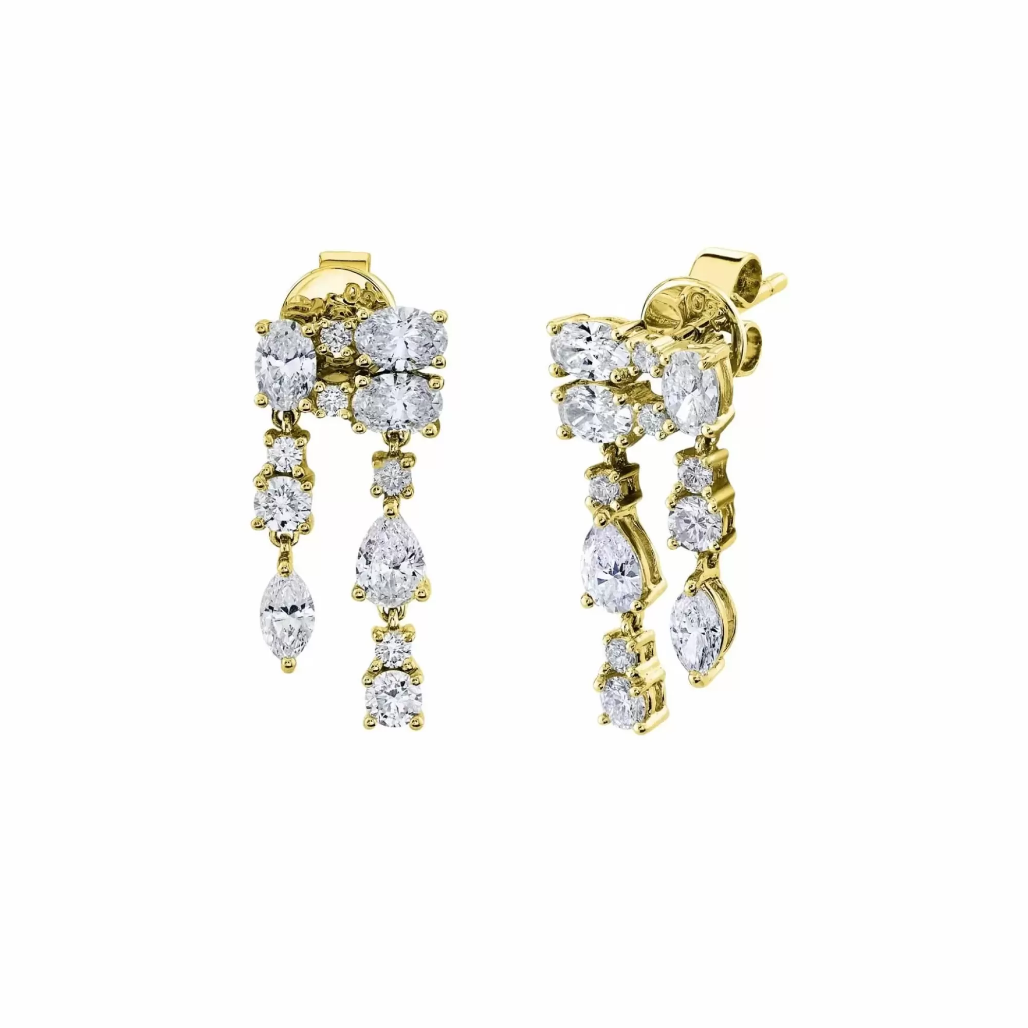 Anita Ko 18K Yellow Gold Maya Round Marquise And Pear Shape Diamond Drop Earrings Cheap
