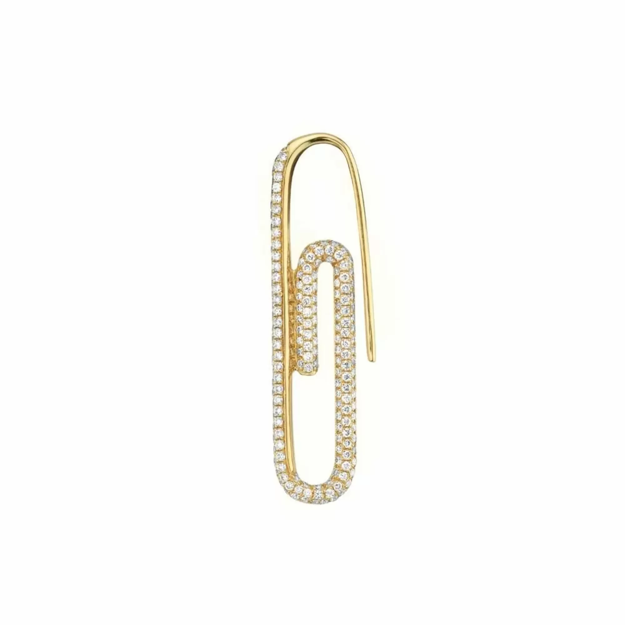 Anita Ko 18K Yellow Gold Pave Diamond Paperclip Earring Outlet