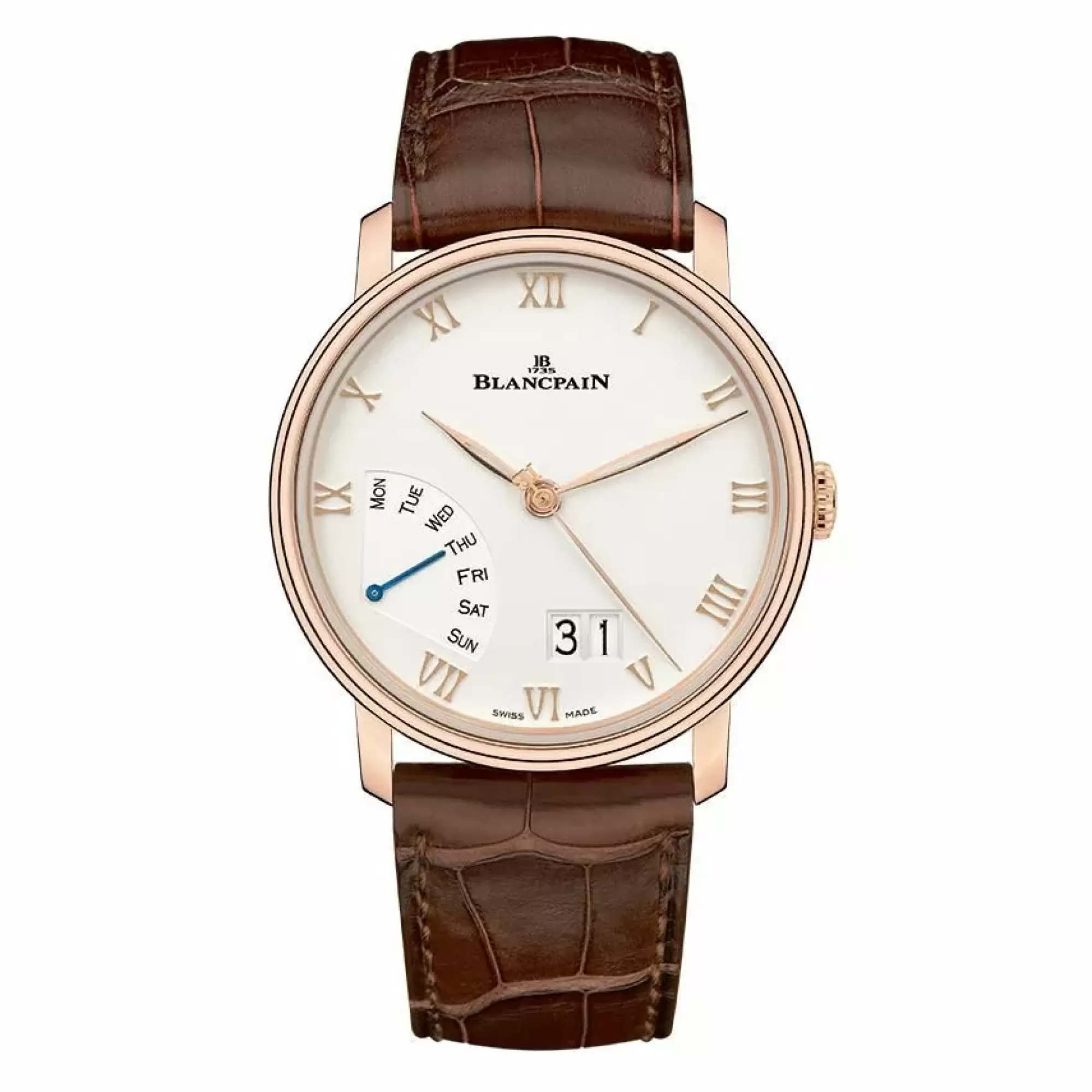 Blancpain Villeret Grande Date Jour Retrograde 18K Rose Gold 40Mm Automatic Fashion