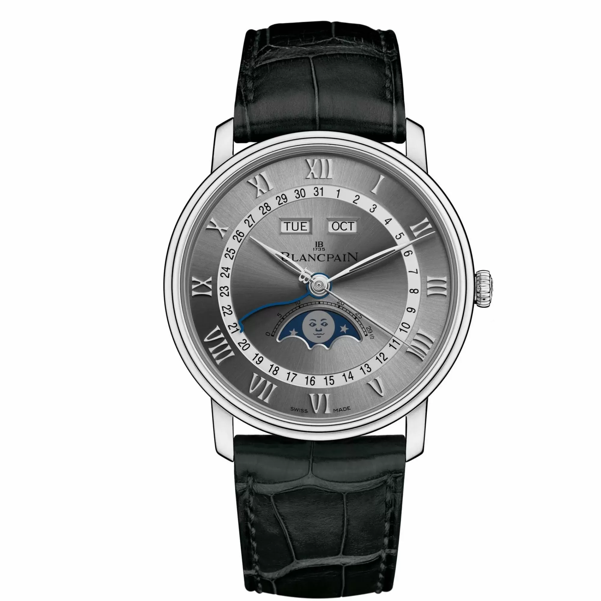 Blancpain Villeret Quantieme Complet Stainless Steel Moonphase Watch Flash Sale