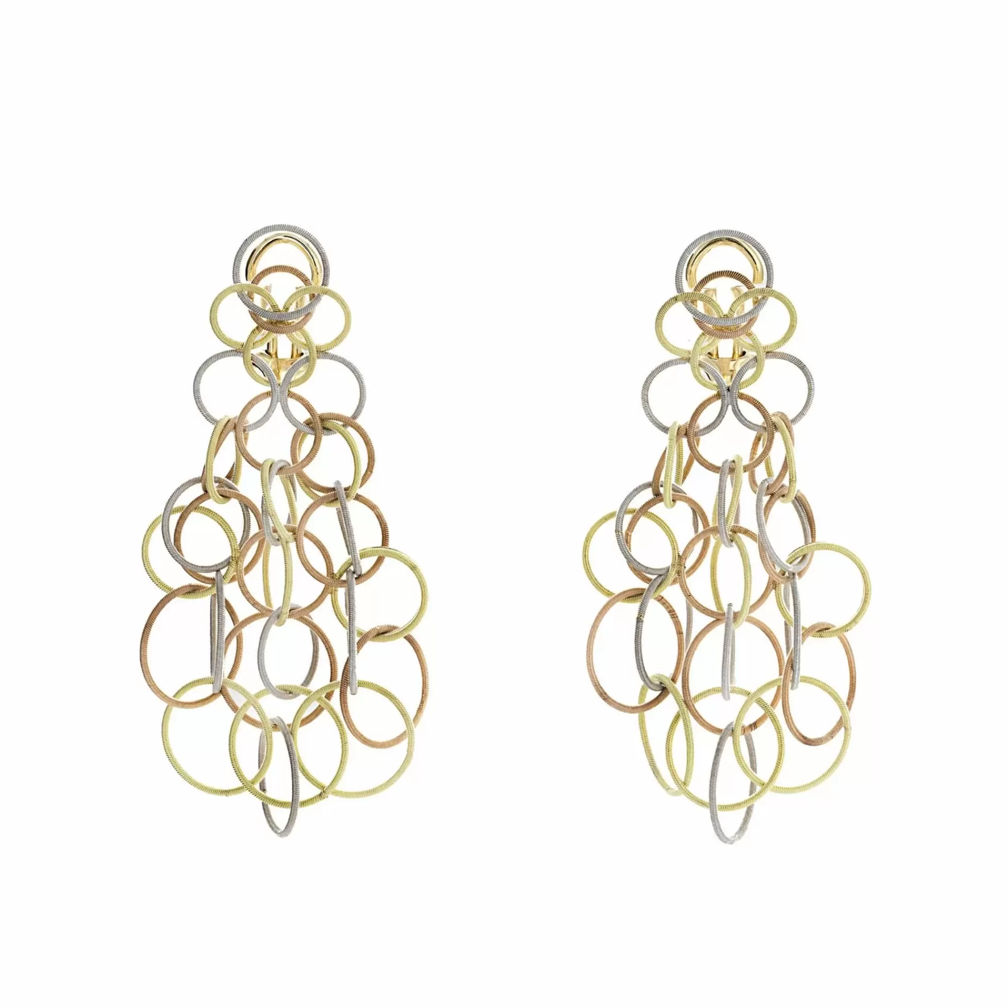Buccellati Hawaii 18K Yellow/White/Pink Gold 7Cm Short Pendant Earrings Flash Sale