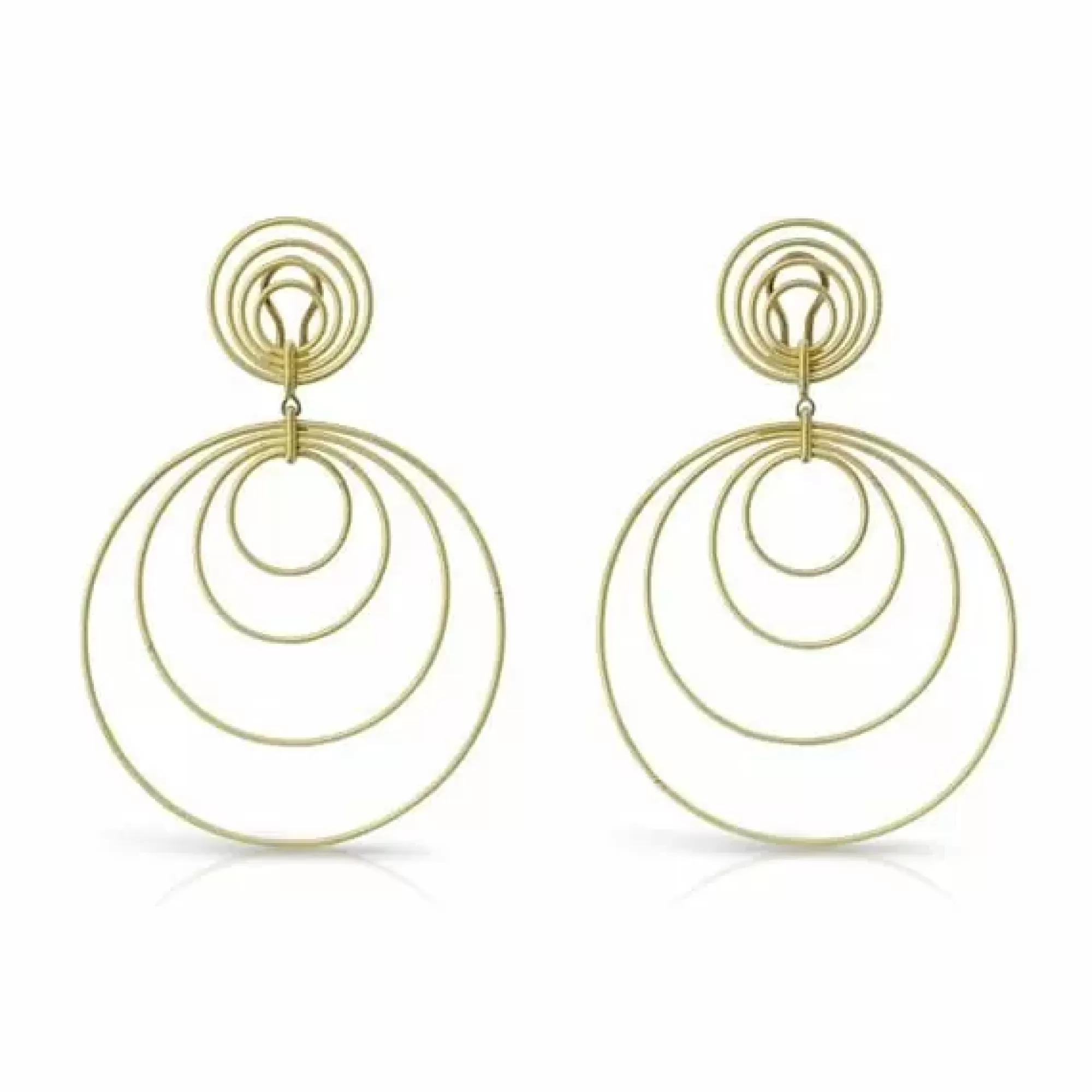 Buccellati Hawaii Waikiki 18K Yellow Gold Circle Pendant Earrings Cheap