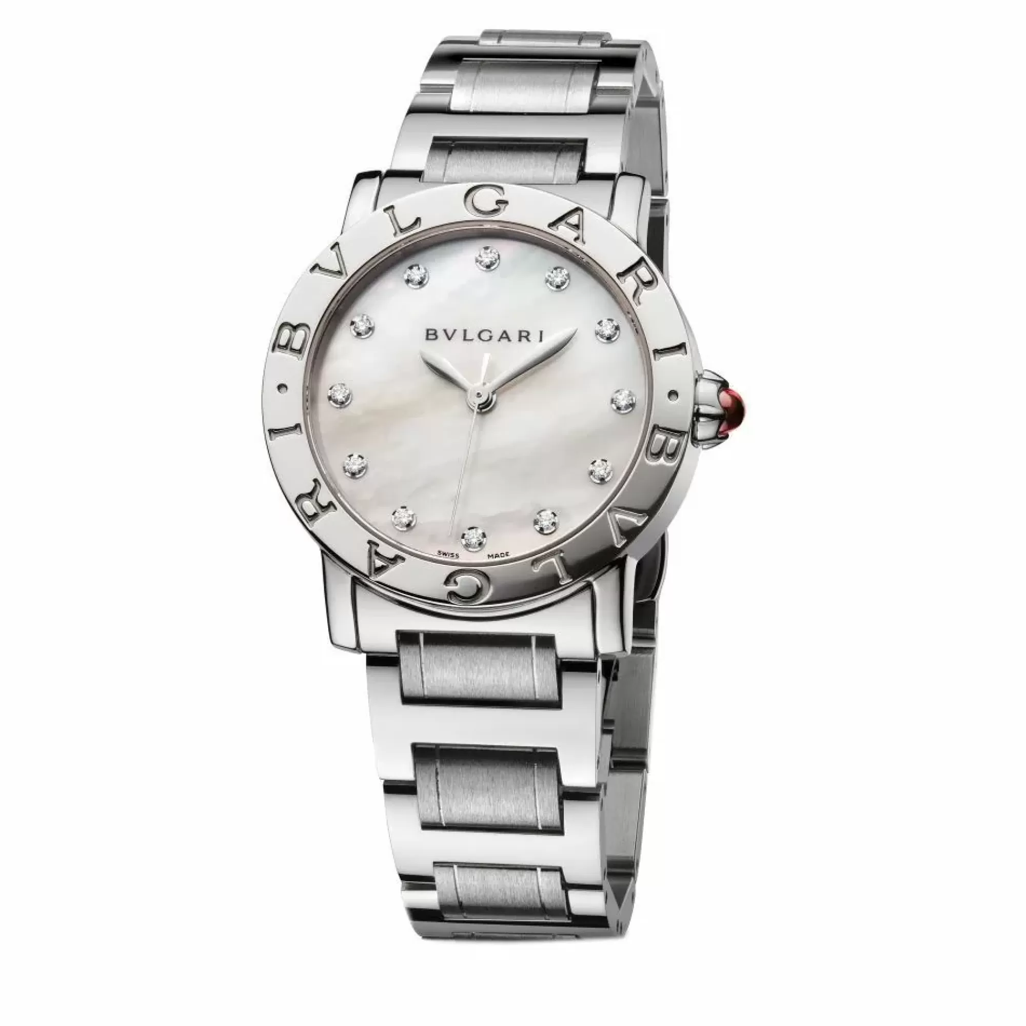 Bvlgari Medium Stainless Steel Diamond Watch Best