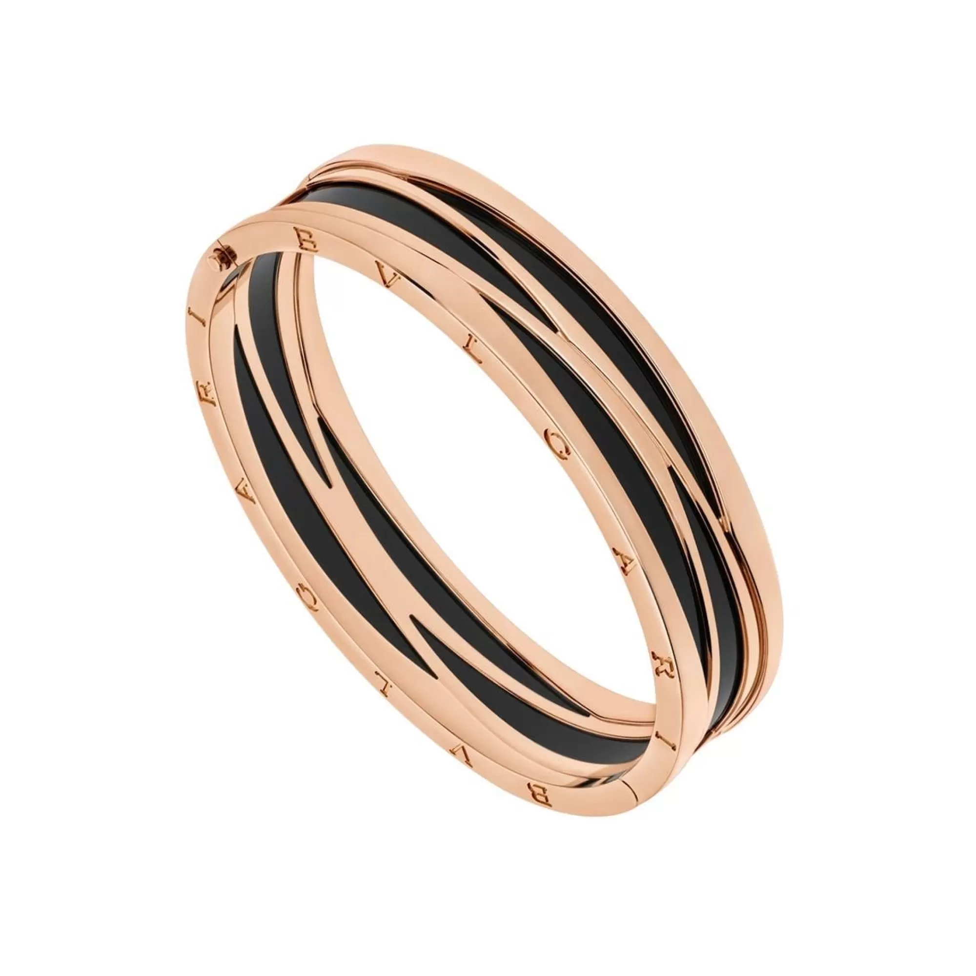 Bvlgari B.Zero1 18K Rose Gold And Black Ceramic Bangle Bracelet Online