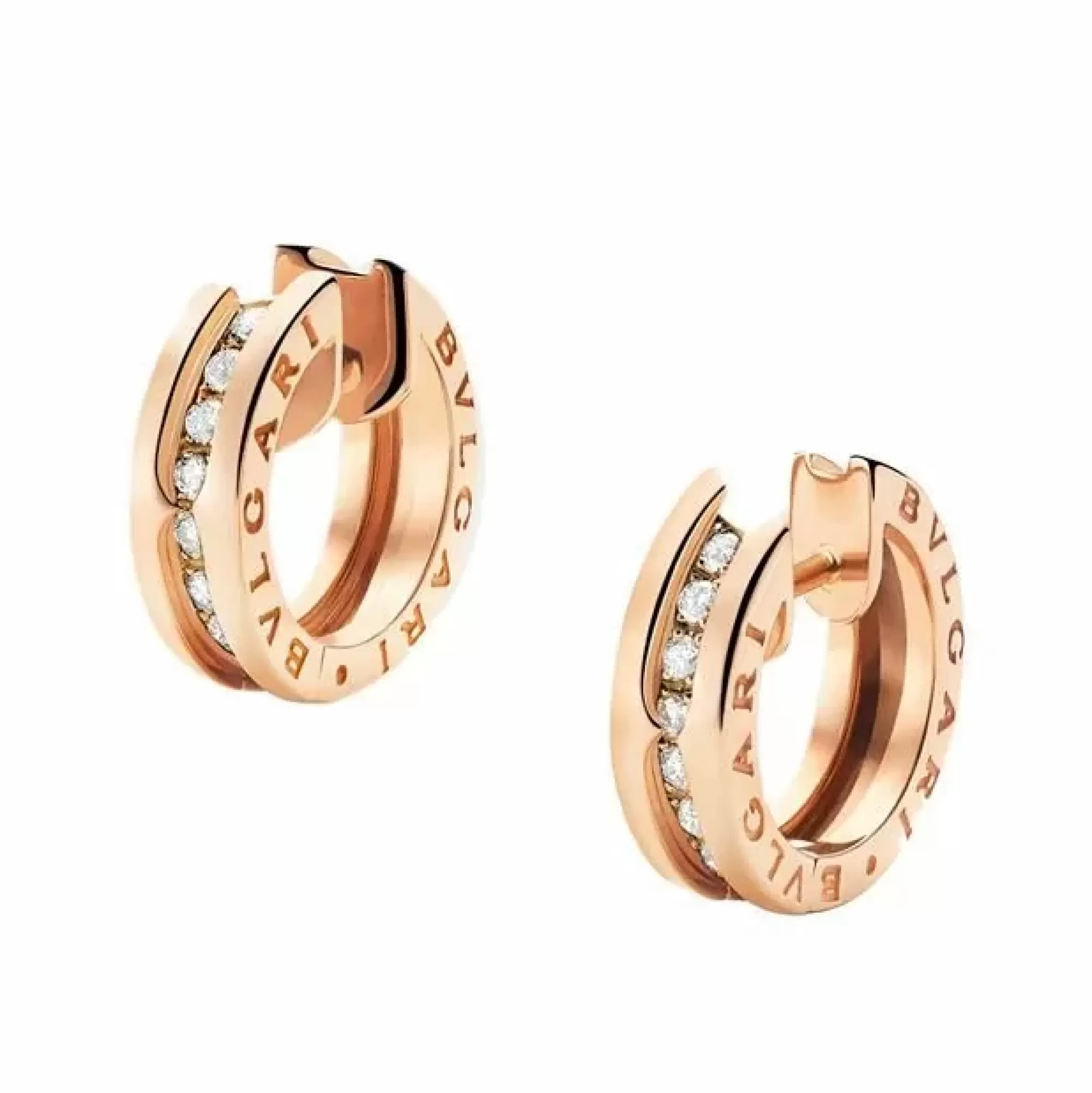 Bvlgari B.Zero1 18K Rose Gold Small Hoop Earrings Outlet