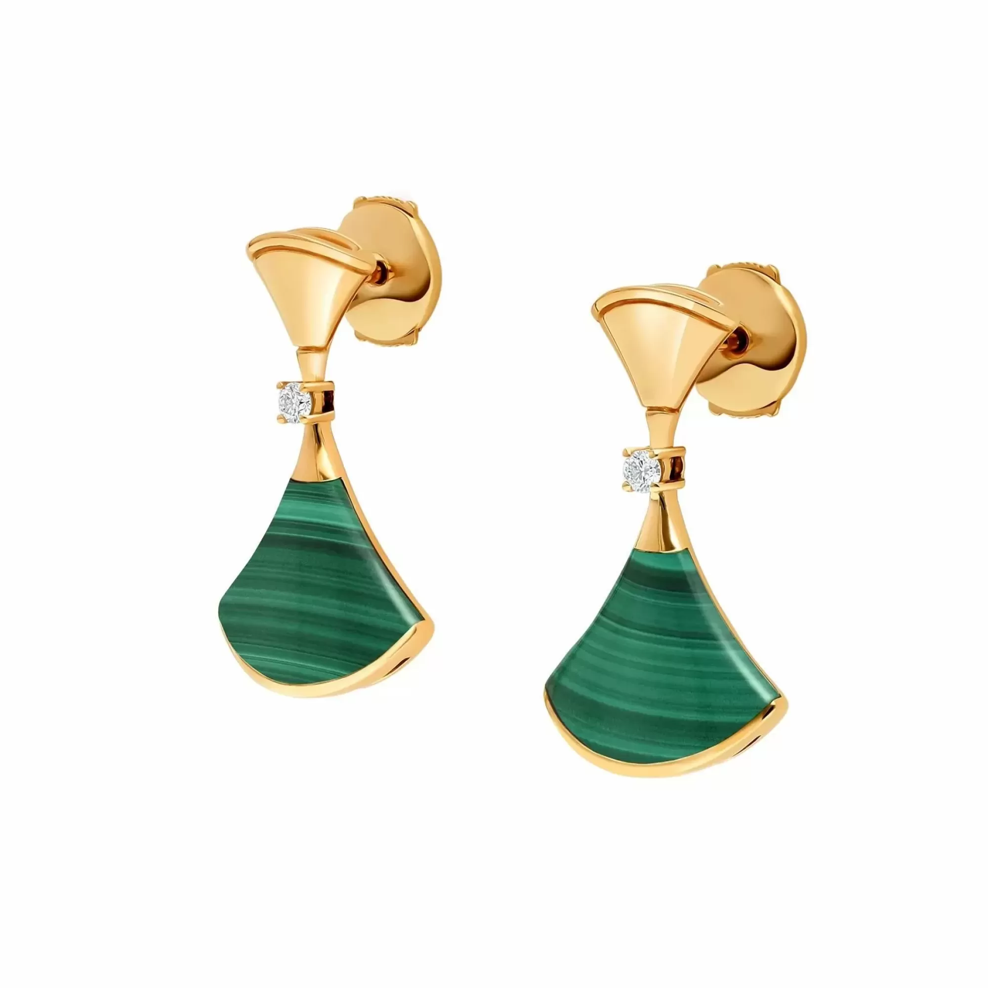 Bvlgari Diva's Dream 18K Rose Gold Malachite And Diamond Drop Earrings Outlet