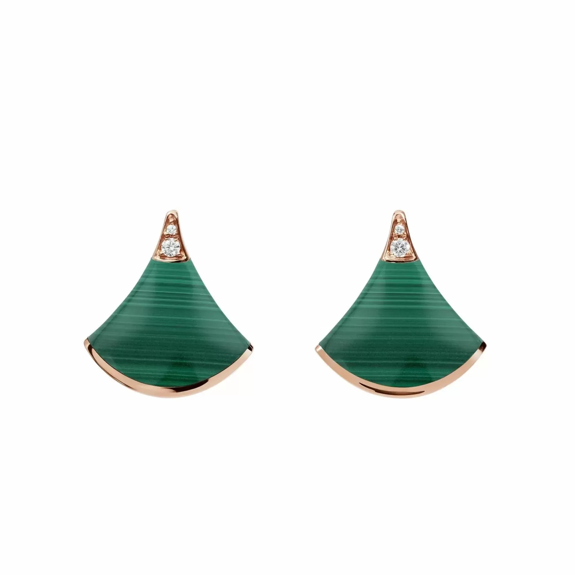 Bvlgari Diva's Dream 18K Rose Gold Malachite And Diamond Stud Earrings Store