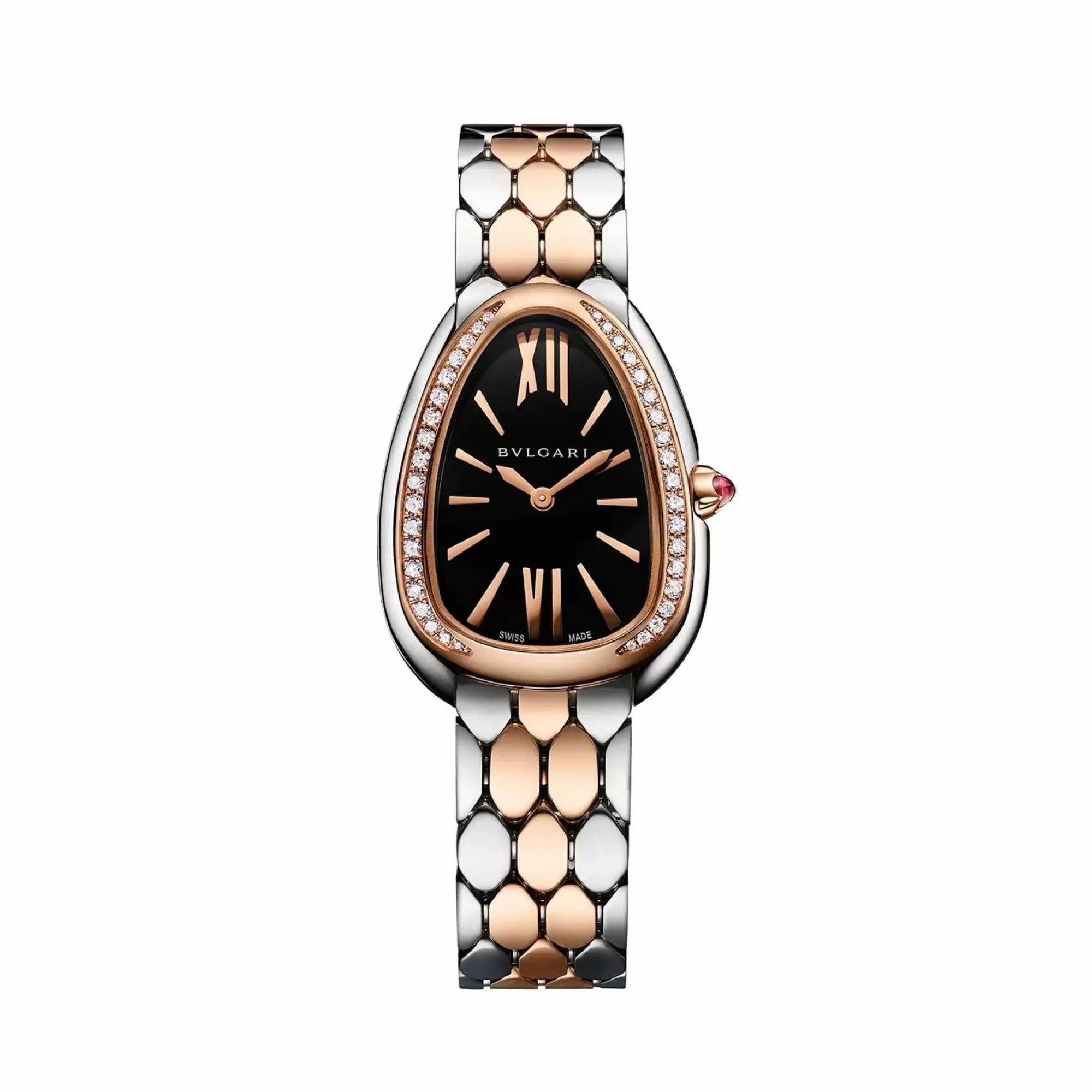 Bvlgari Serpenti Seduttori 18K Rose Gold And Steel Diamond 33Mm Watch Discount