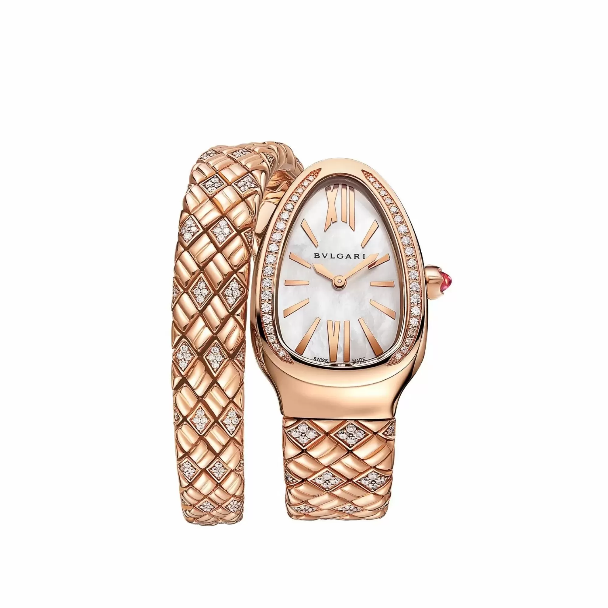 Bvlgari Serpenti Spiga 18K Rose Gold And Diamond 35Mm Watch Online