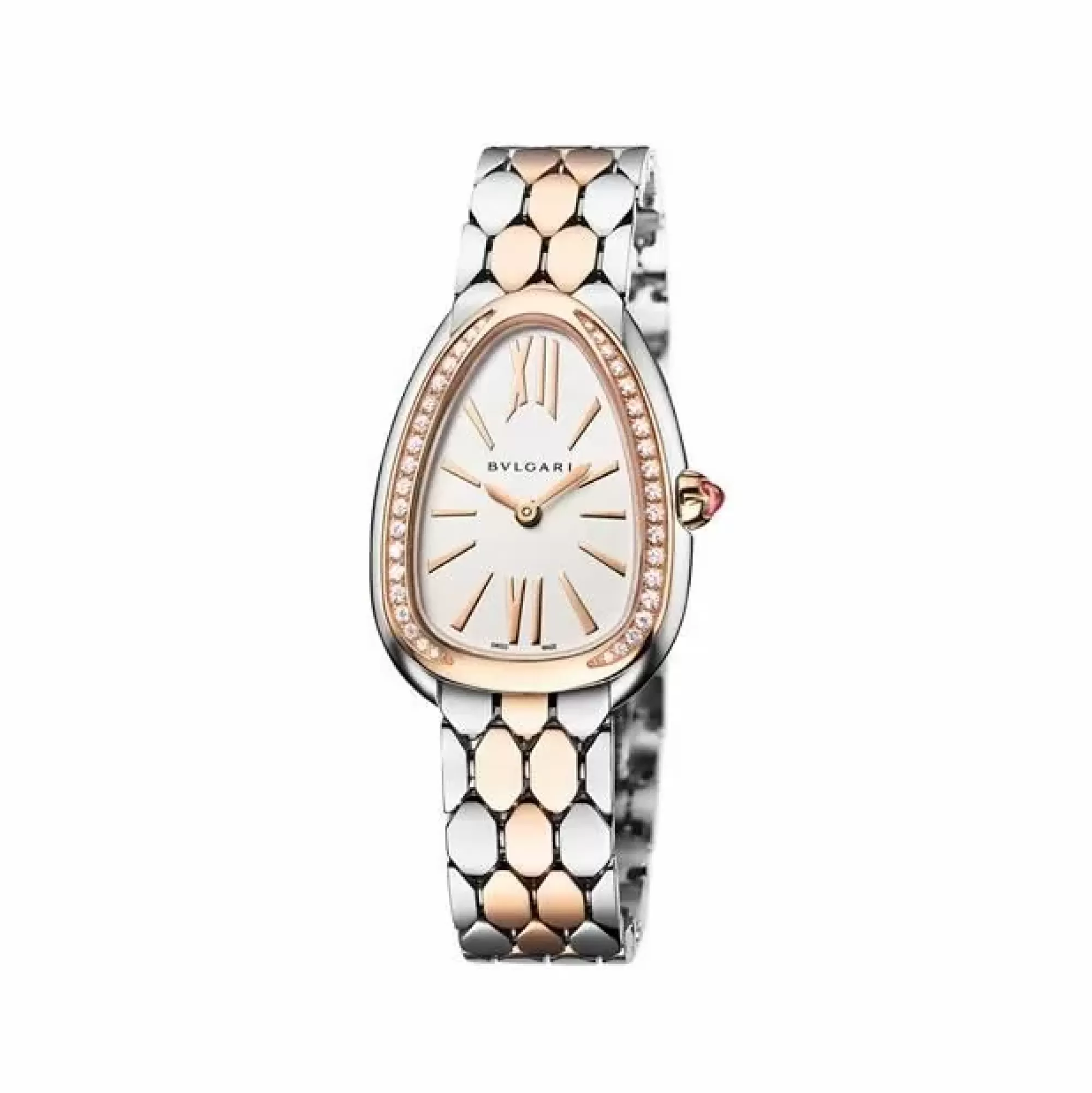 Bvlgari Serpenti Sudettori Stainless Steel 18K Rose Gold And Diamonds Cheap