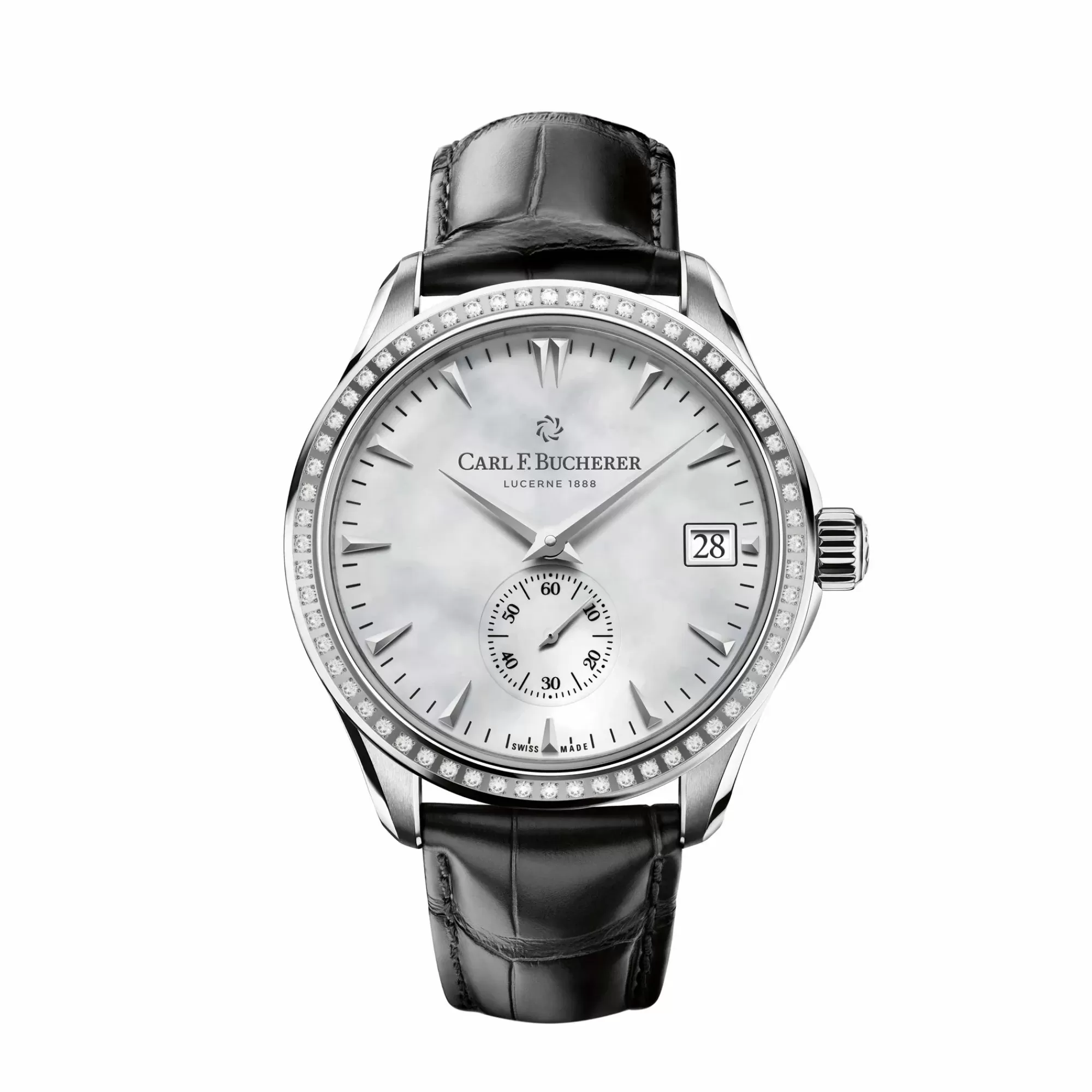 Carl F. Bucherer Manero Peripheral Stainless Steel Diamond Bezel Watch New