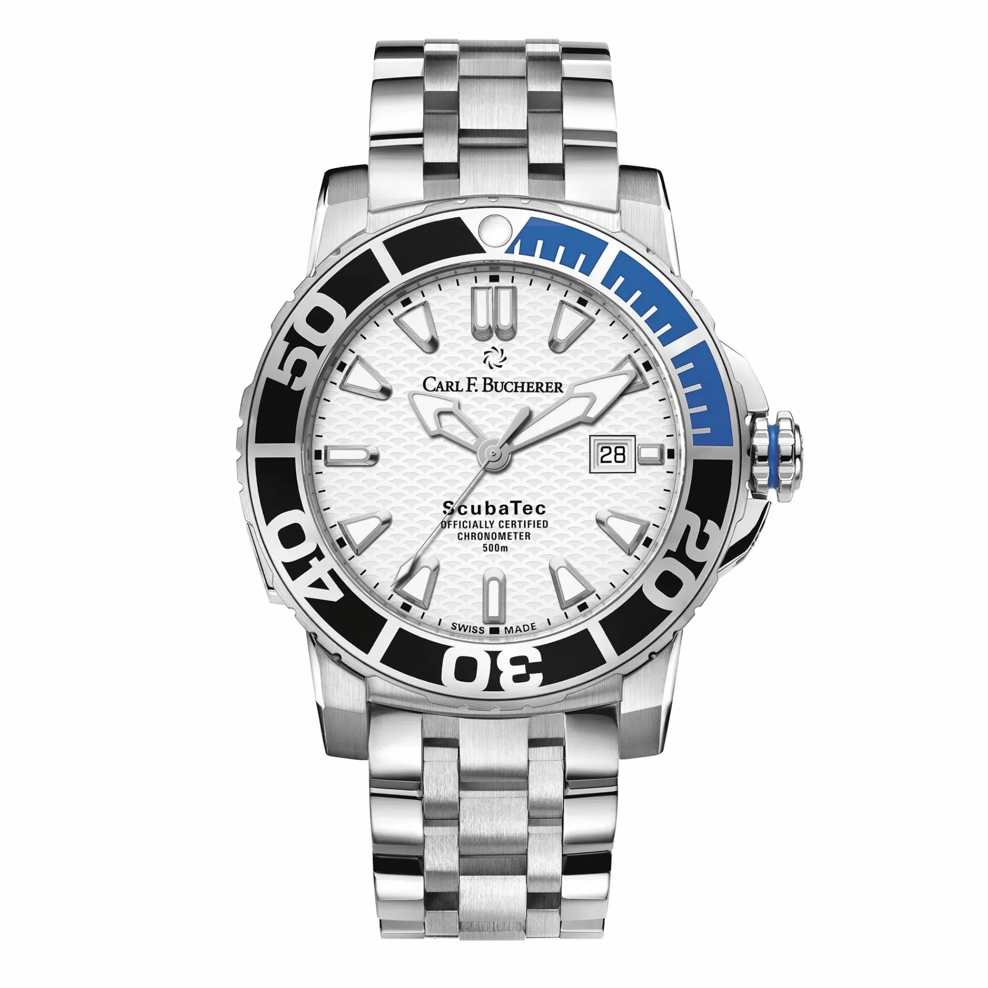 Carl F. Bucherer Patravi 44.6Mm Stainless Steel White Scubatec Flash Sale