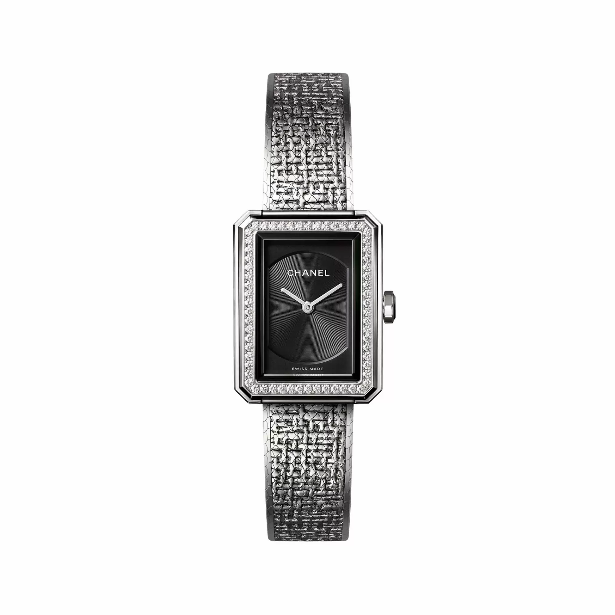 Chanel Boy Friend Tweed Diamond Steel Watch Flash Sale