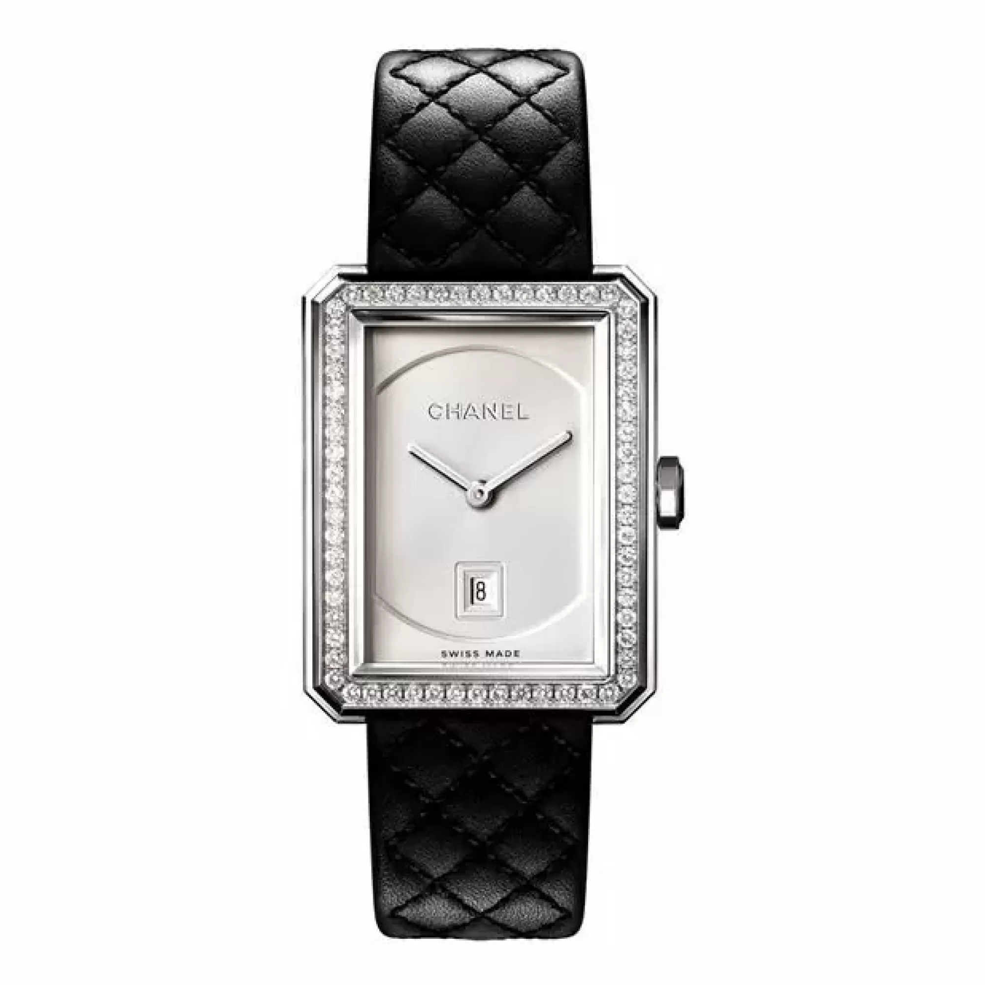 Chanel Boy-Friend Medium Steel Diamond Watch Shop