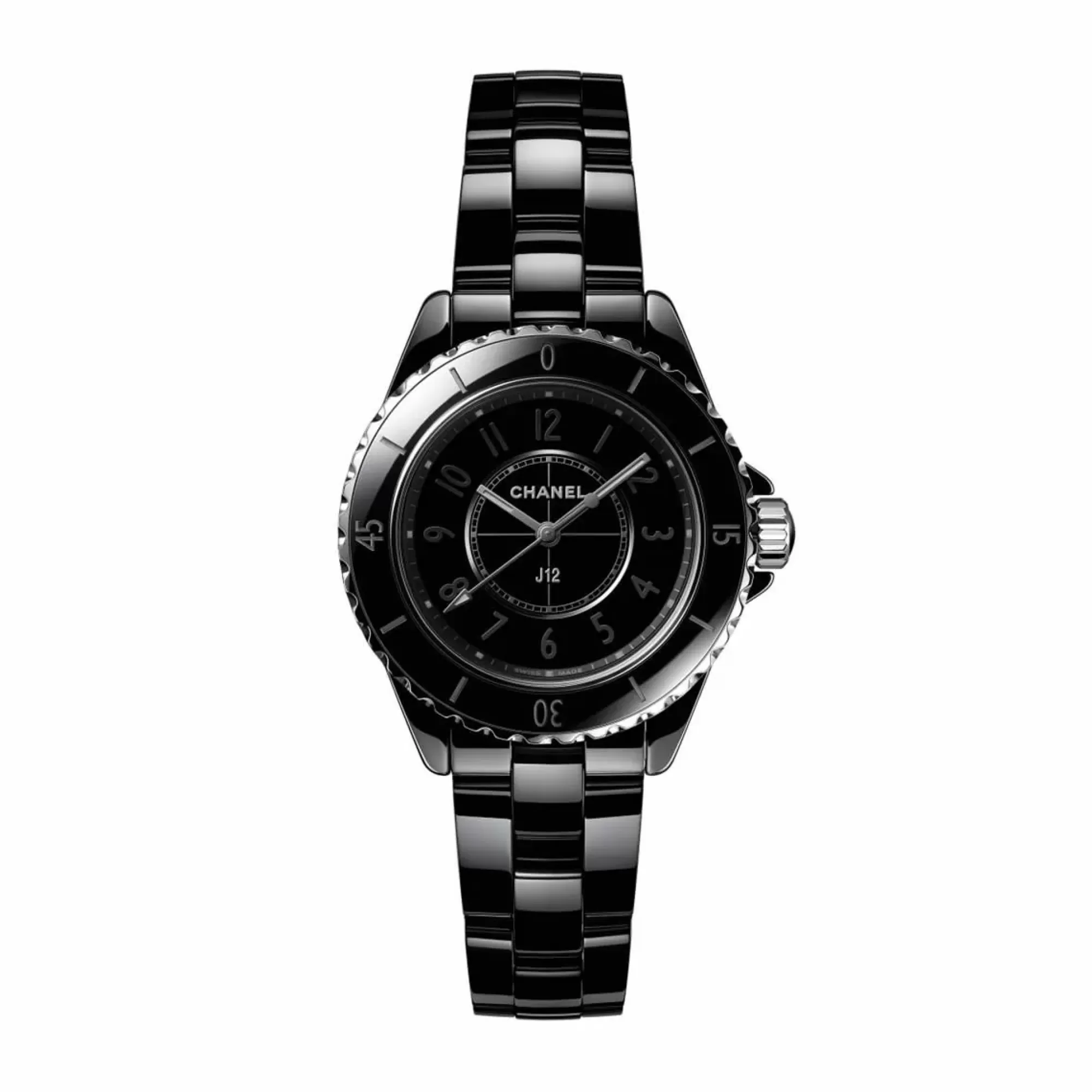 Chanel J12 Phantom Quartz 33Mm Black Ceramic Ladies Watch New