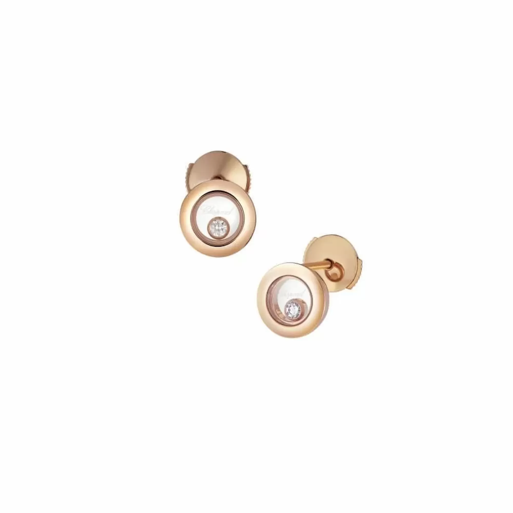 Chopard Happy Diamond 18K Rose Gold Stud Earrings Clearance