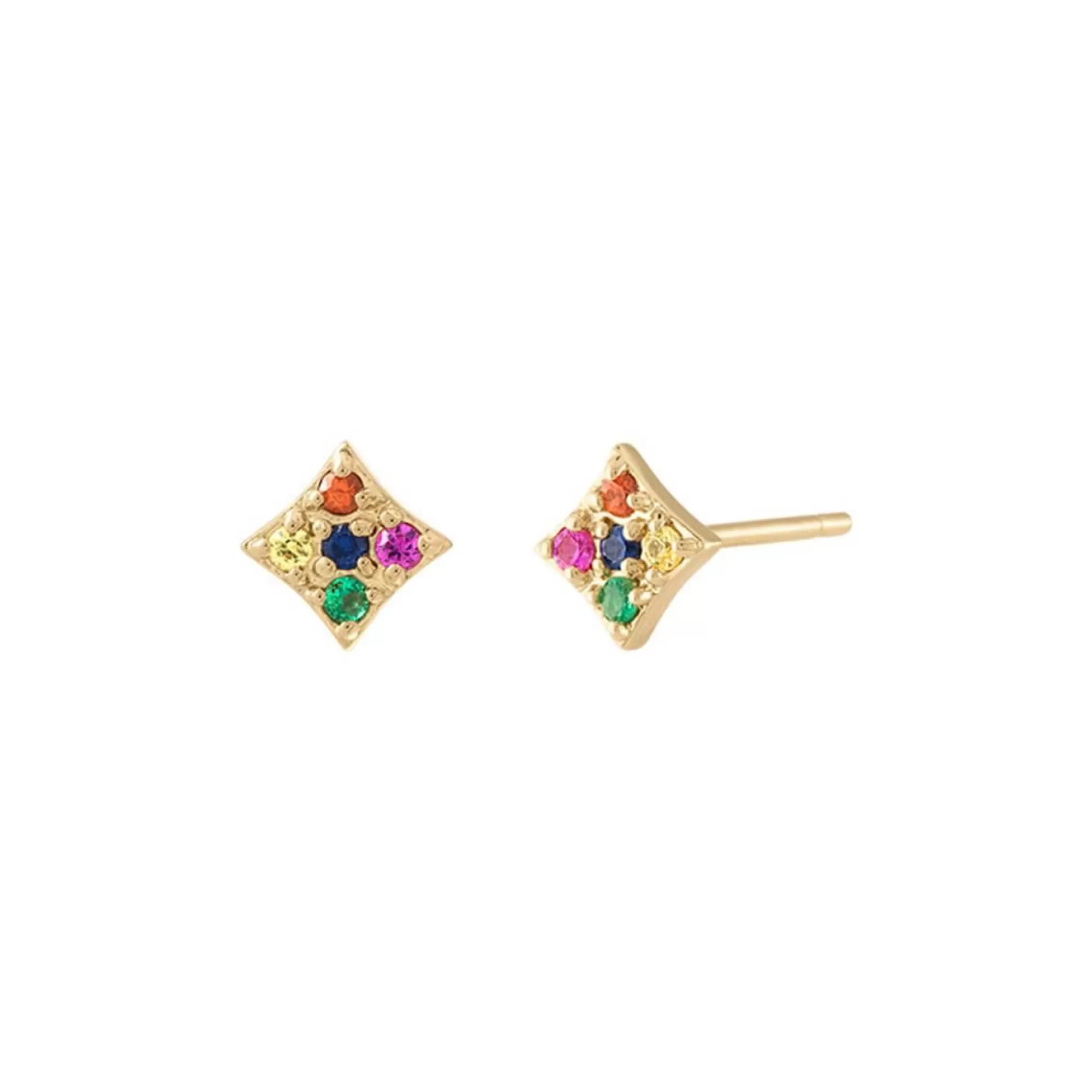 Gigi Ferranti Essentials 14K Yellow Gold Mixed Stone Stud Earrings Fashion