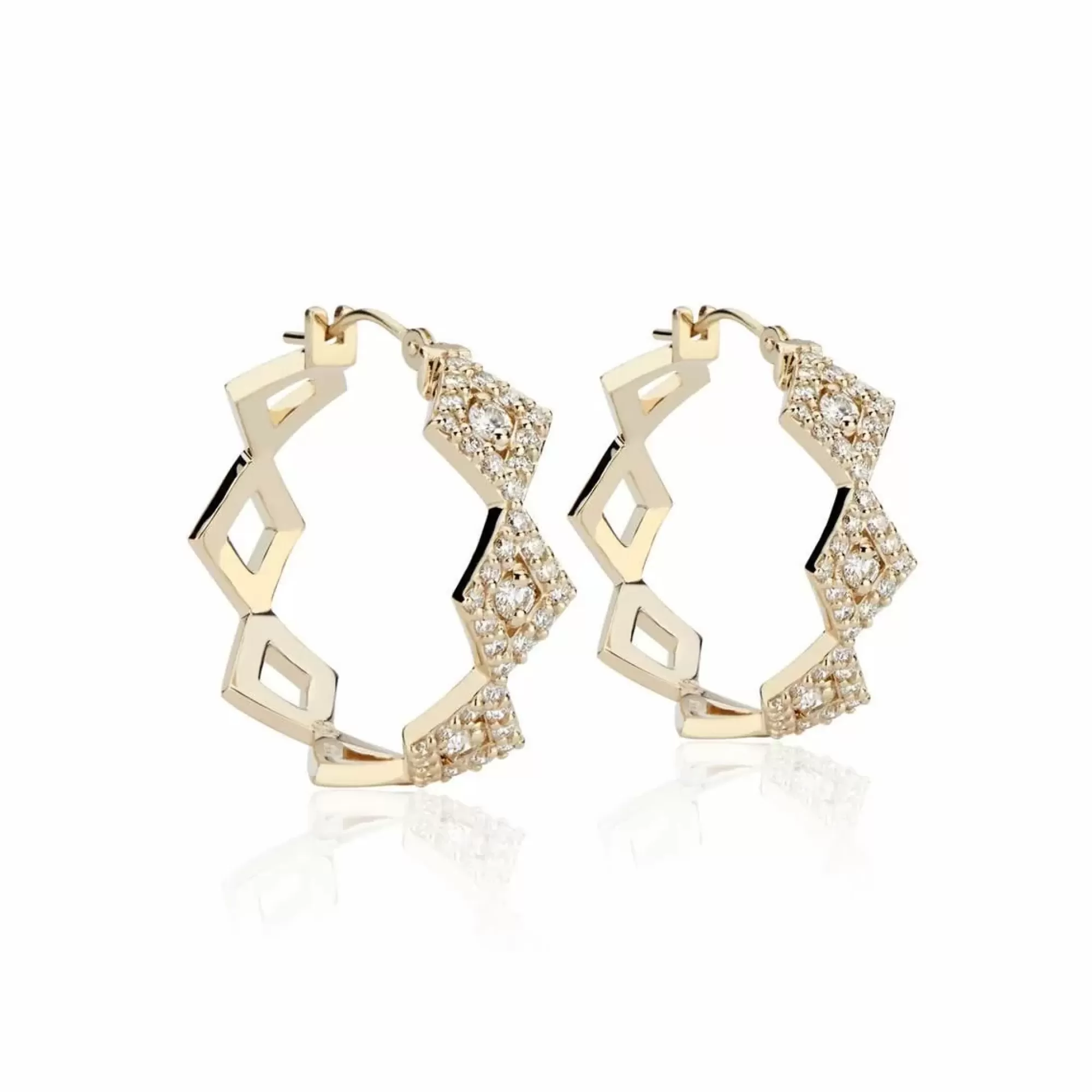Gigi Ferranti Lucia 14K Yellow Gold Pave Diamond Hoop Earrings Best Sale