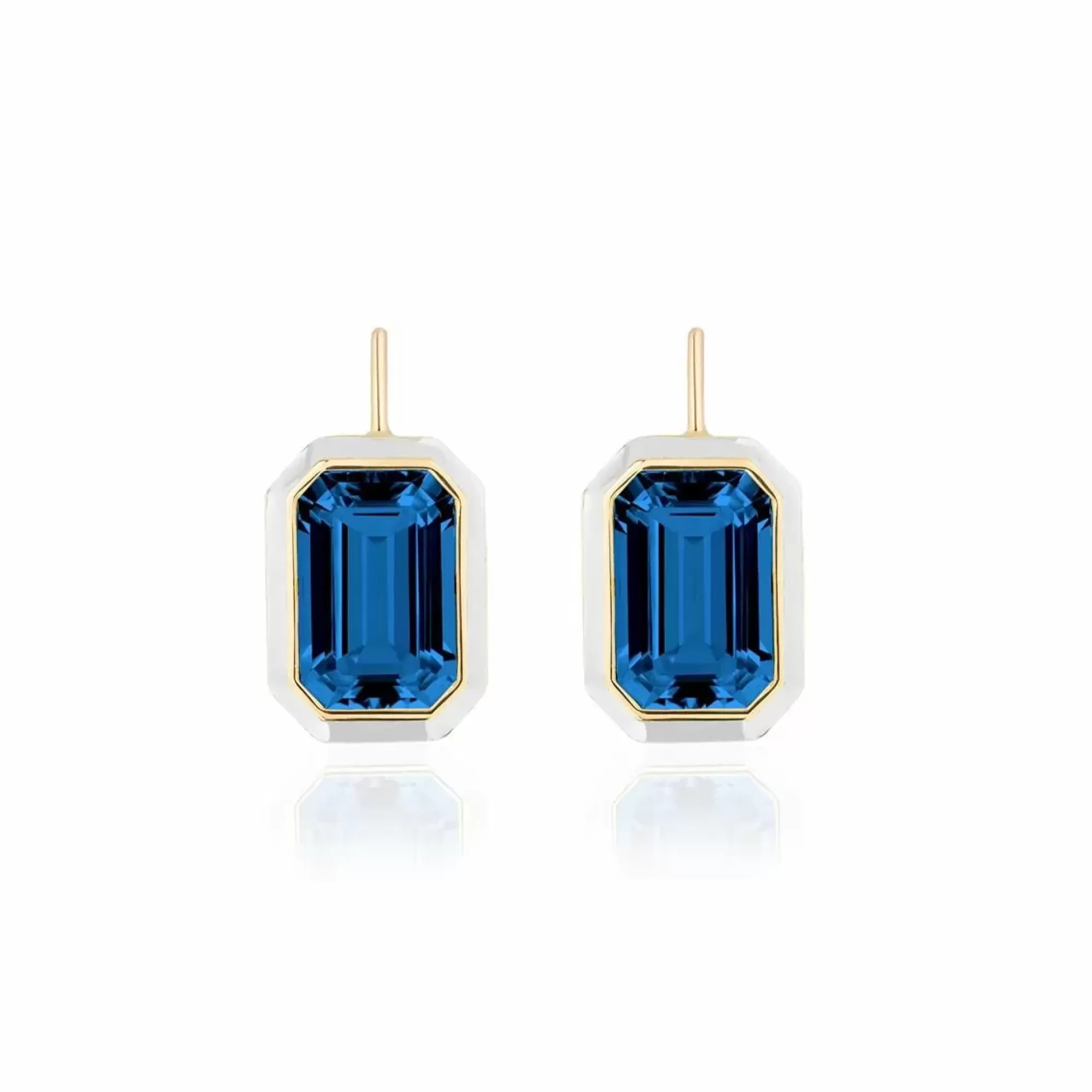 Goshwara Queen 18K And Enamel London Blue Topaz Drop Earrings Store