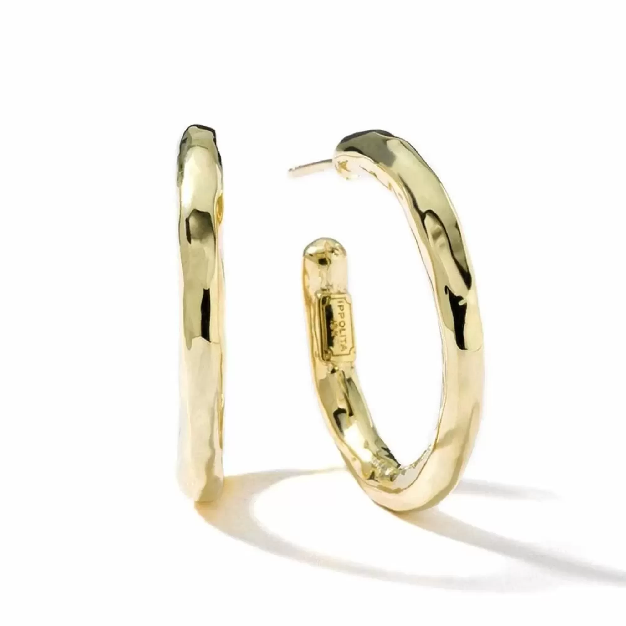 Ippolita Classico 18K Yellow Gold Small Hammered Hoop Earrings Clearance