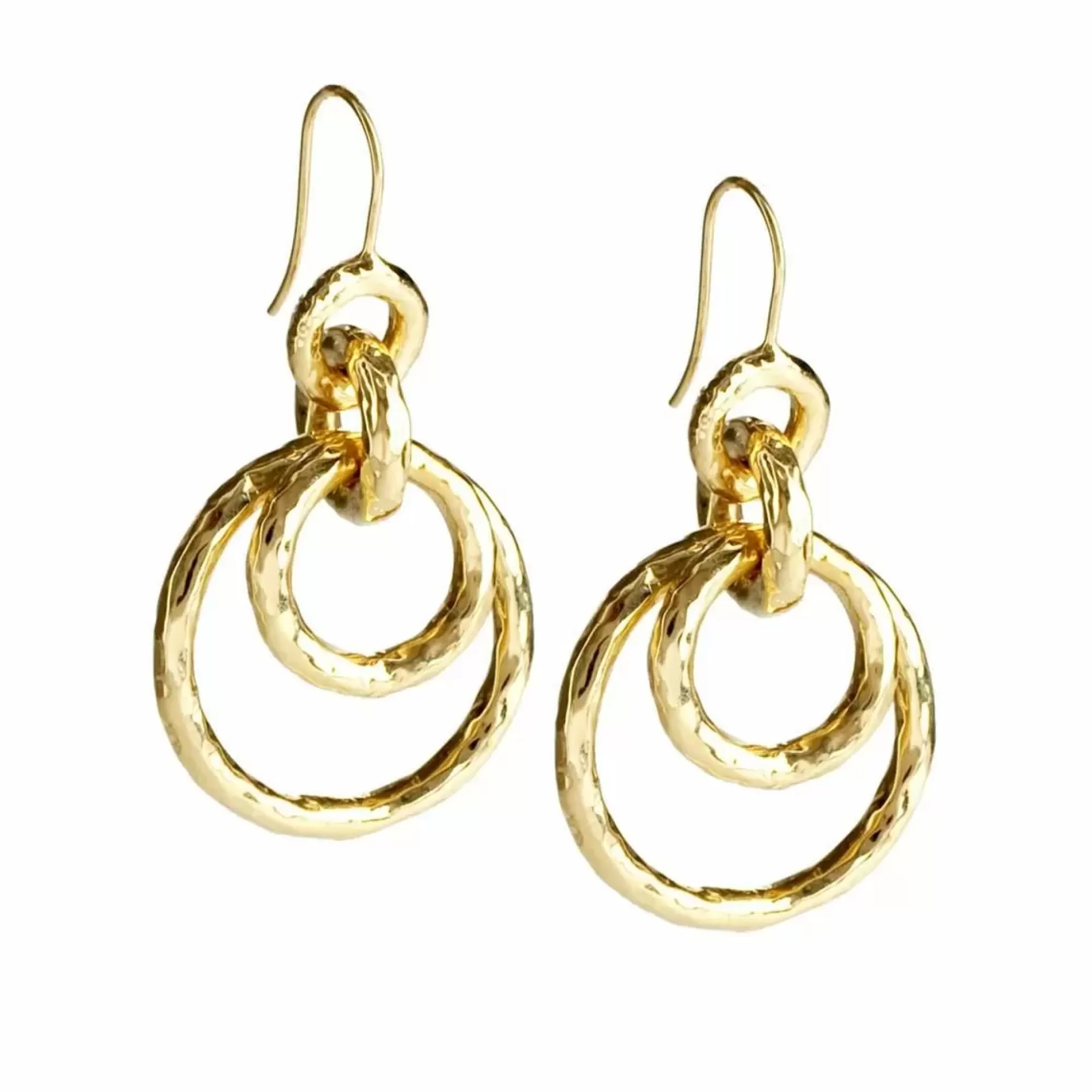 Ippolita Classico Jet Set 18K Yellow Gold Medium Double Hoop Drop Earrings Sale
