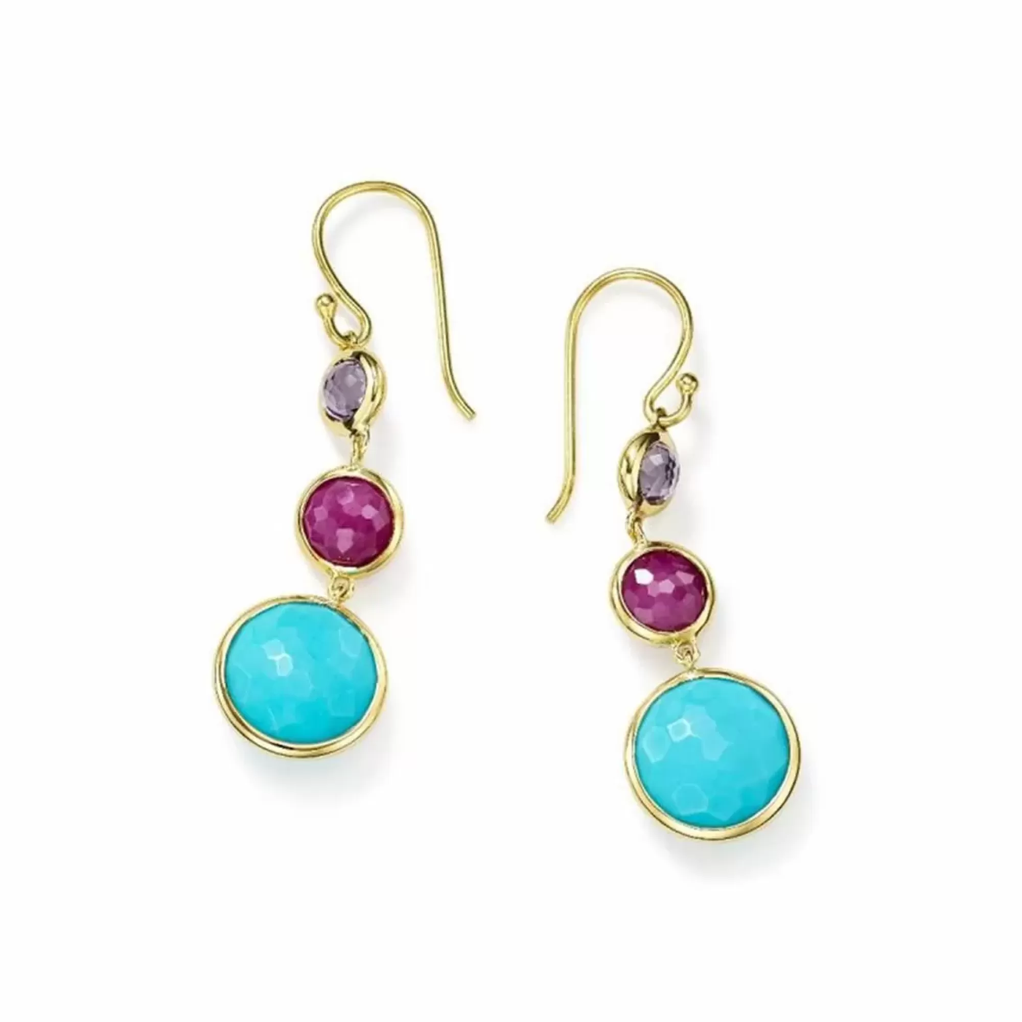 Ippolita Lollipop Lollitini 18K Ruby Turquoise And Amethyst Drop Earrings Best
