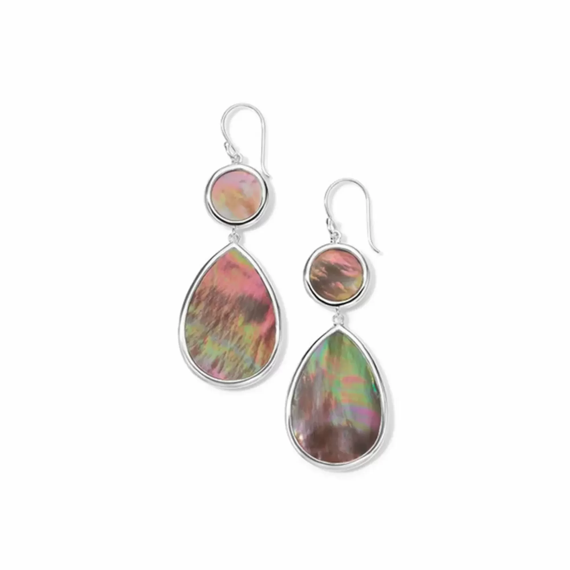 Ippolita Rock Candy Sterling Silver Brown Shell Drop Earrings New