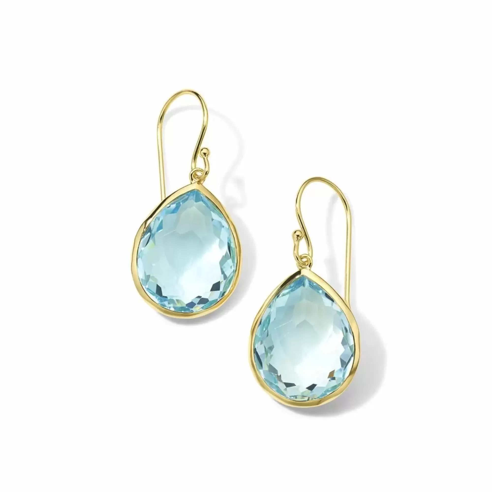 Ippolita Rock Candy Yellow Gold Swiss Blue Topaz Teardrop Earrings Hot