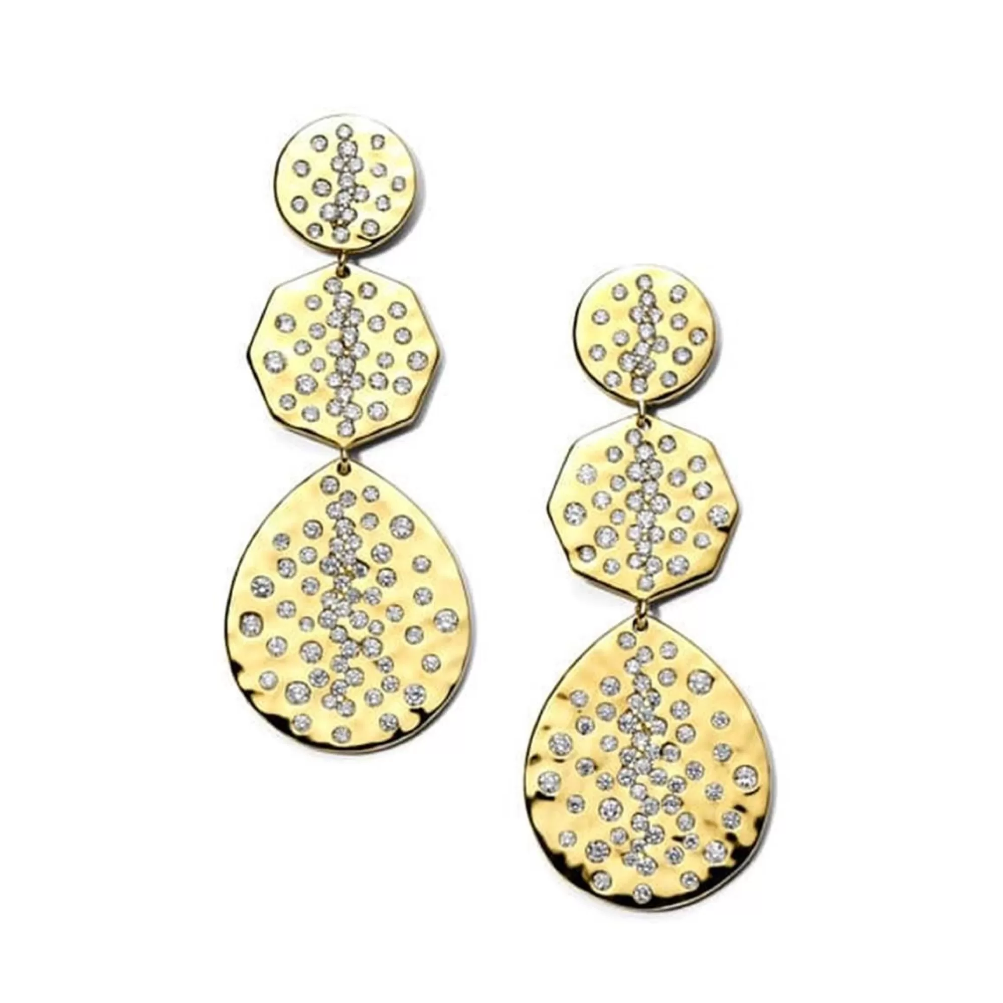 Ippolita Small Crazy 8's 18K Yellow Gold Crinkle Pave Diamond Drop Earrings Cheap