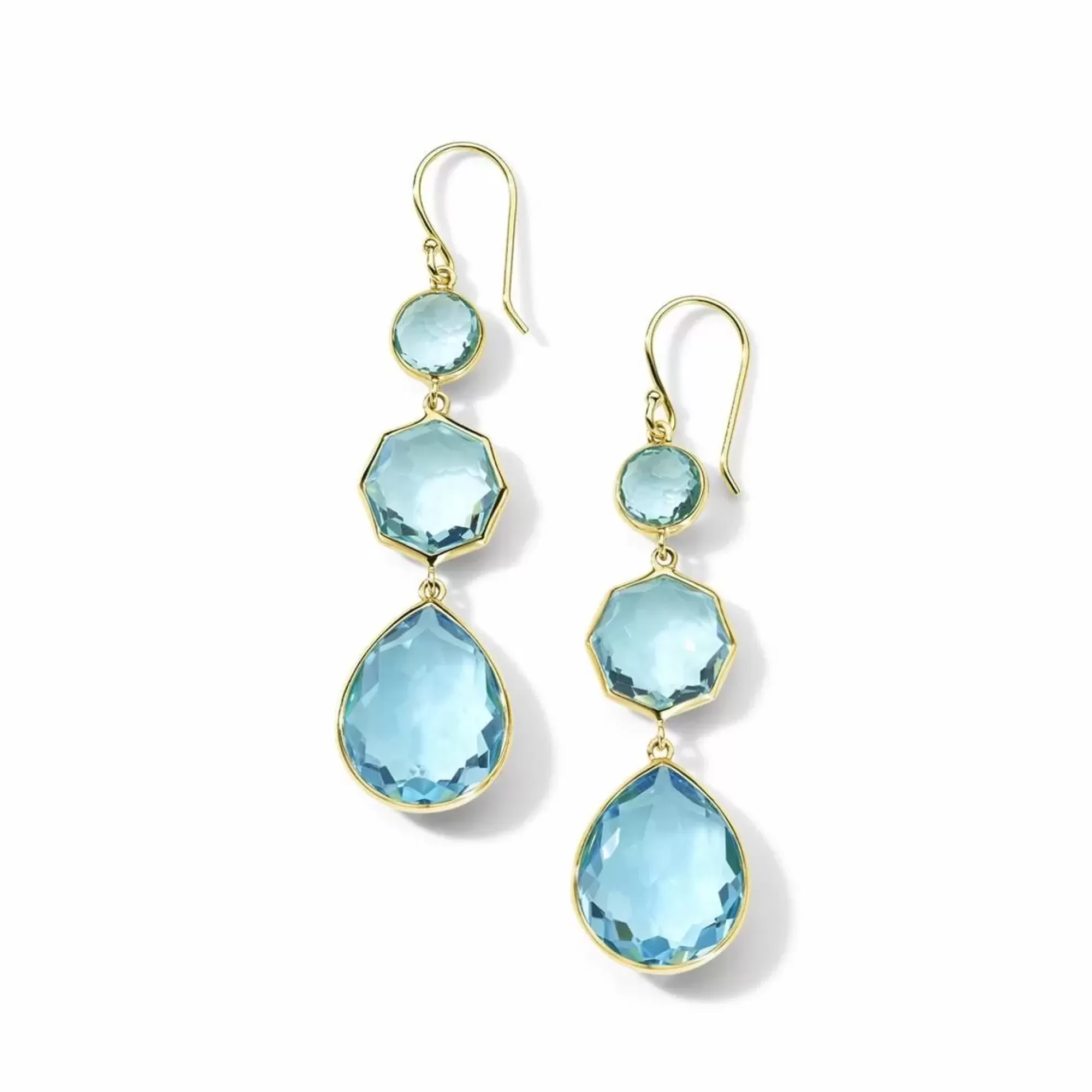 Ippolita Small Crazy 8's 18K Yellow Gold Swiss Blue Topaz Drop Earrings Flash Sale
