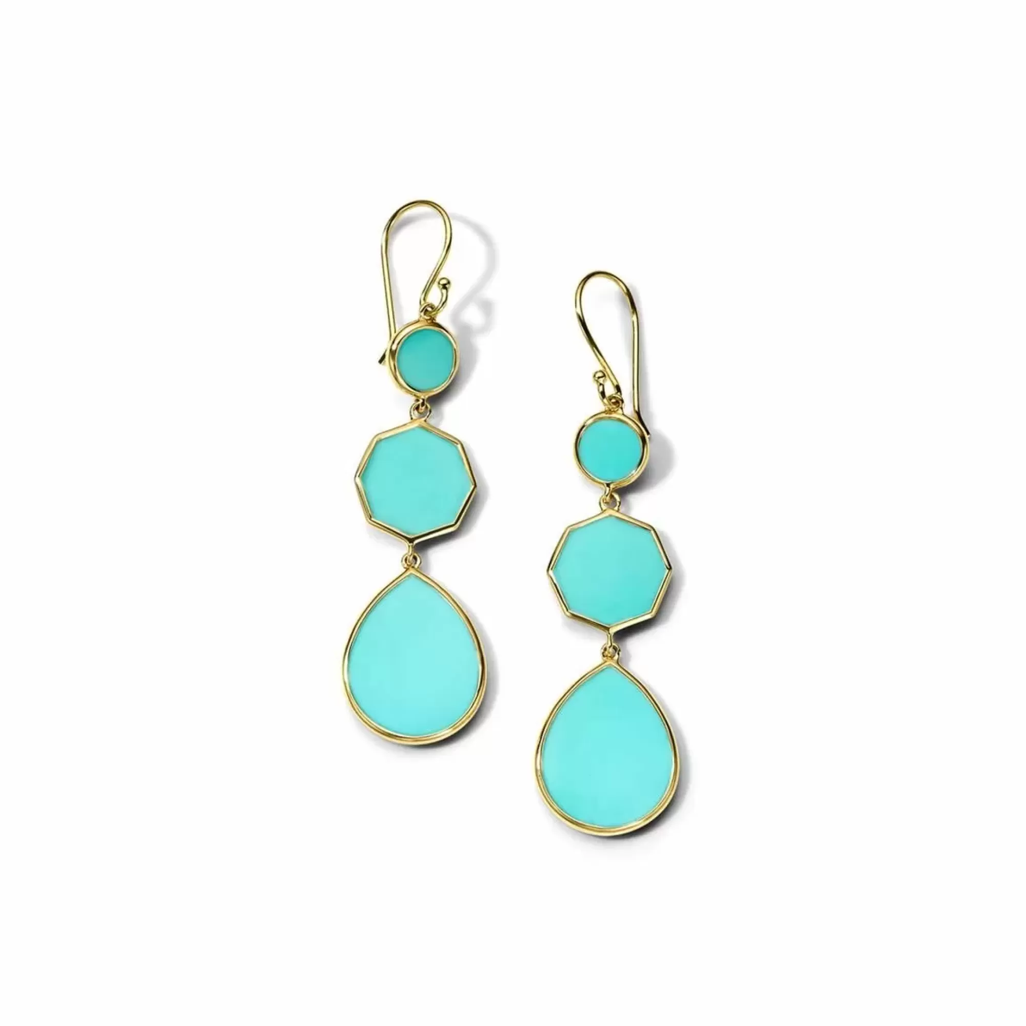 Ippolita Small Crazy 8's 18K Yellow Gold Turquoise Drop Earrings Flash Sale