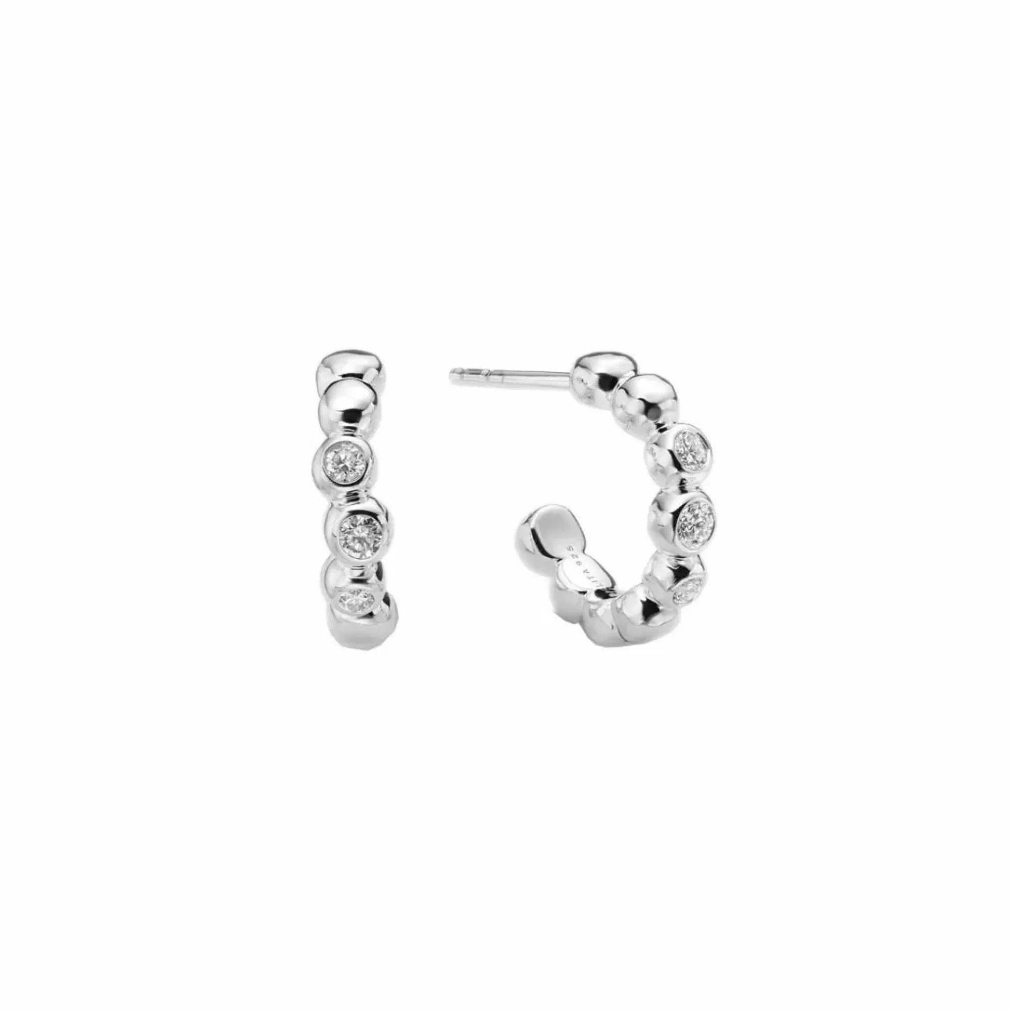 Ippolita Stardust Sterling Silver Diamond Huggie Hoops Cheap