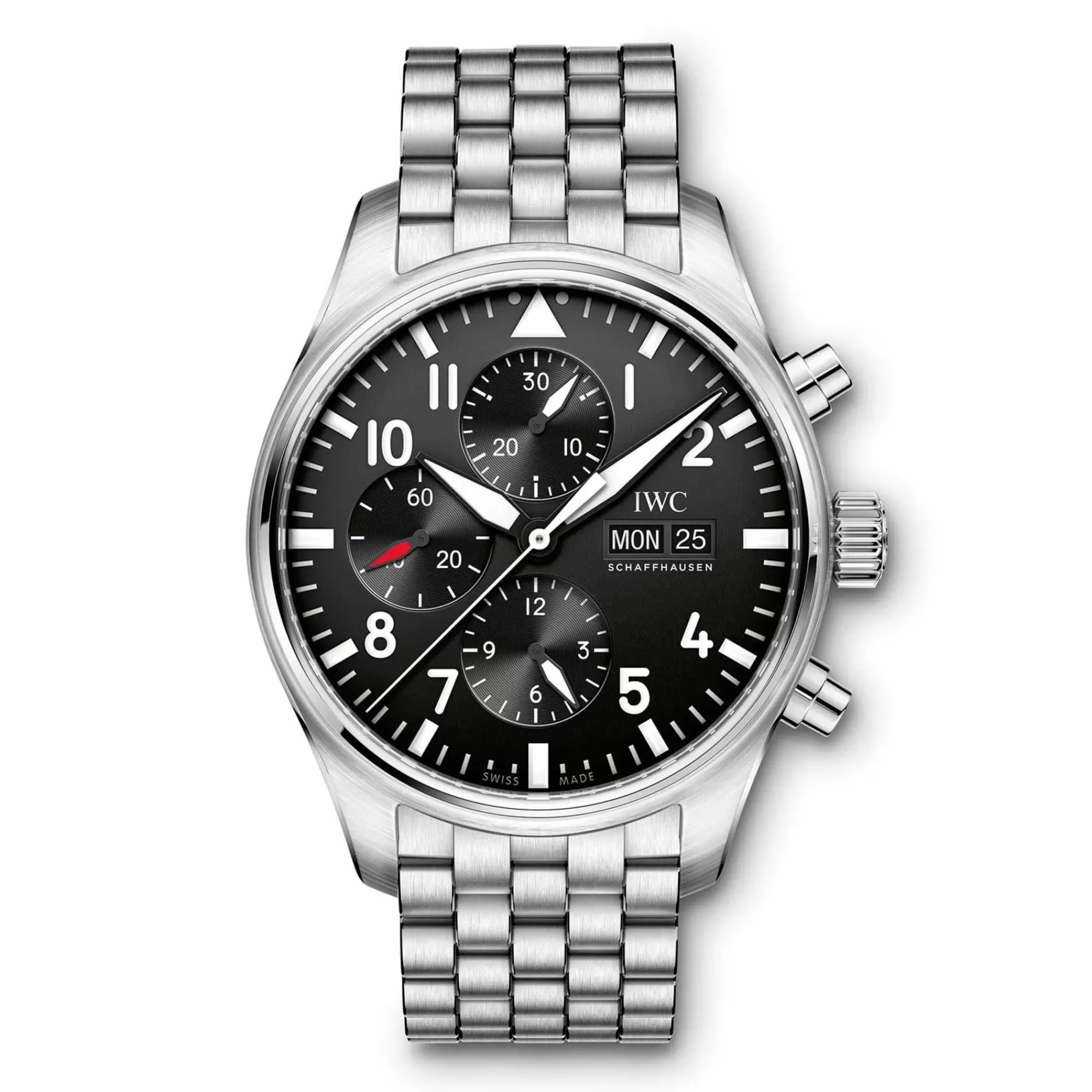 IWC Schaffhausen Pilot's Watch Stainless Steel Chronograph Fashion