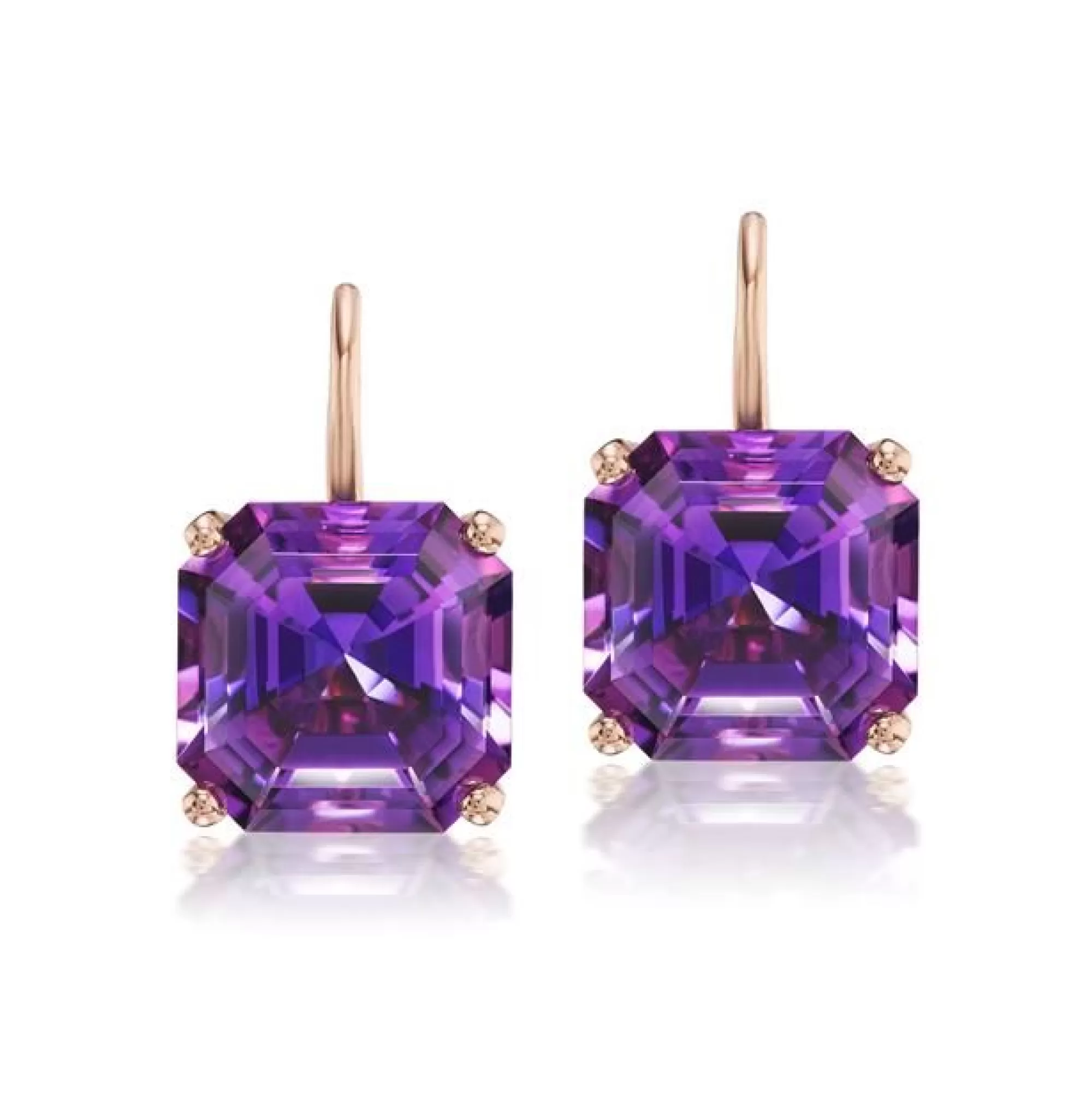 Jane Taylor 14K Rose Gold And Amethyst Octagon Drop Earrings Hot