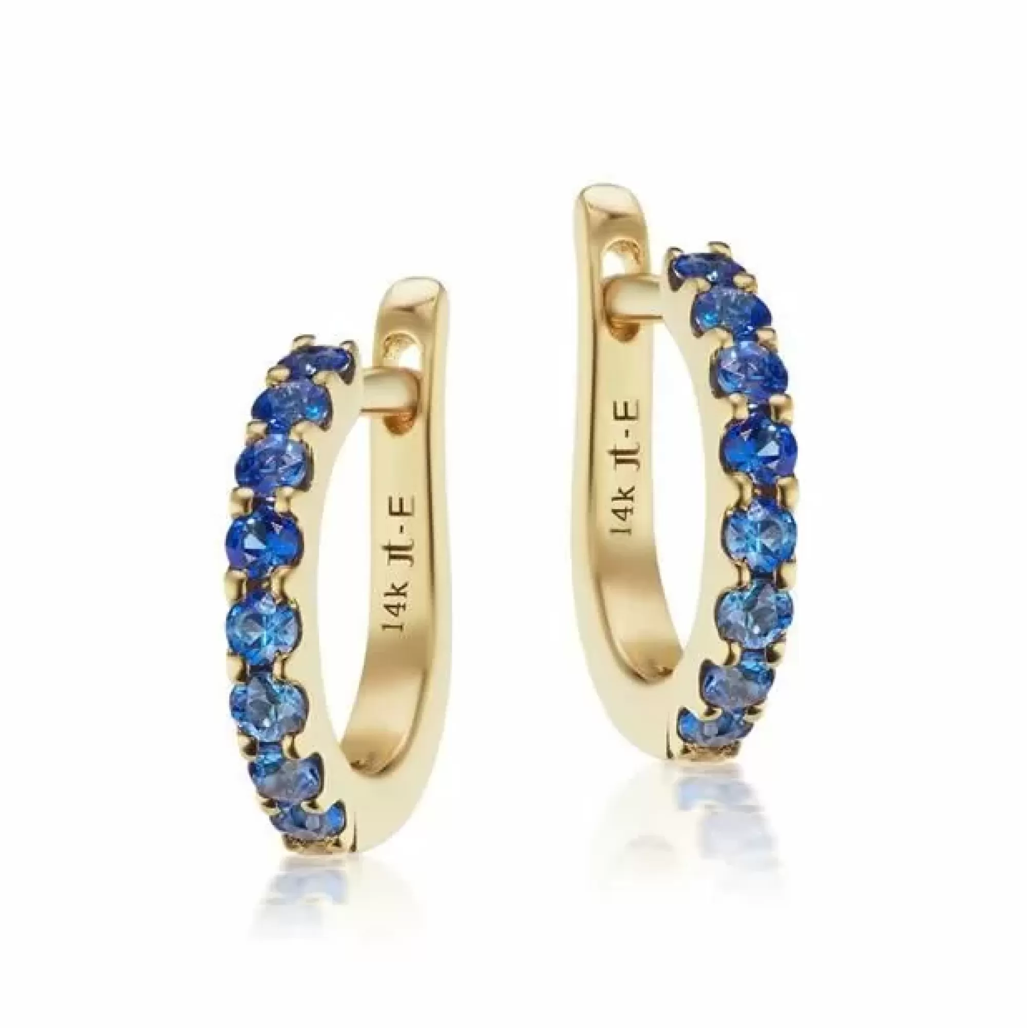 Jane Taylor 14K Yellow Gold Sapphire Slim Huggie Earrings Store