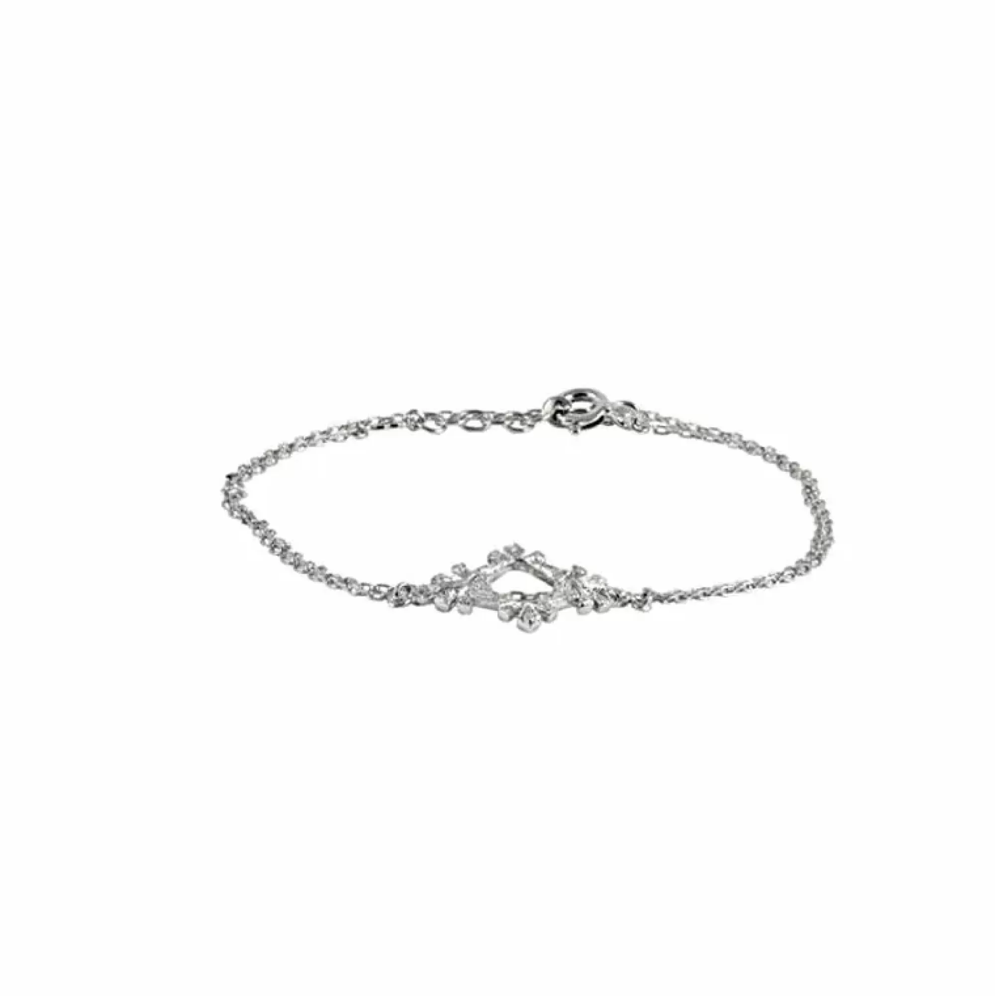 * Joelle Jewellery Sterling Silver White Gold Diamond Chain Bracelet Clearance