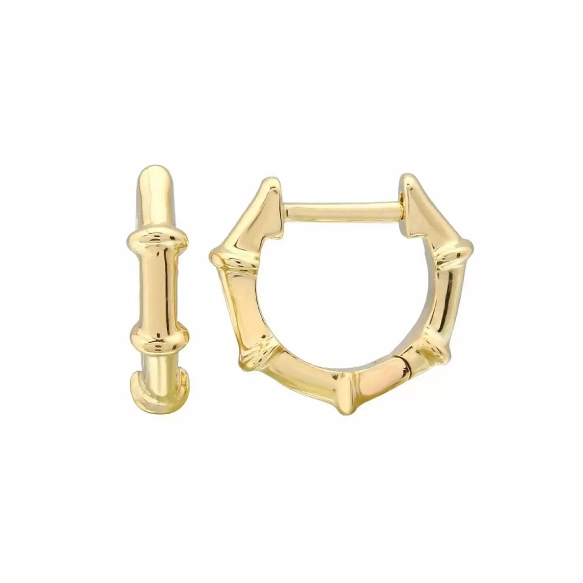 London Collection 14K Bamboo Huggie Earrings Store