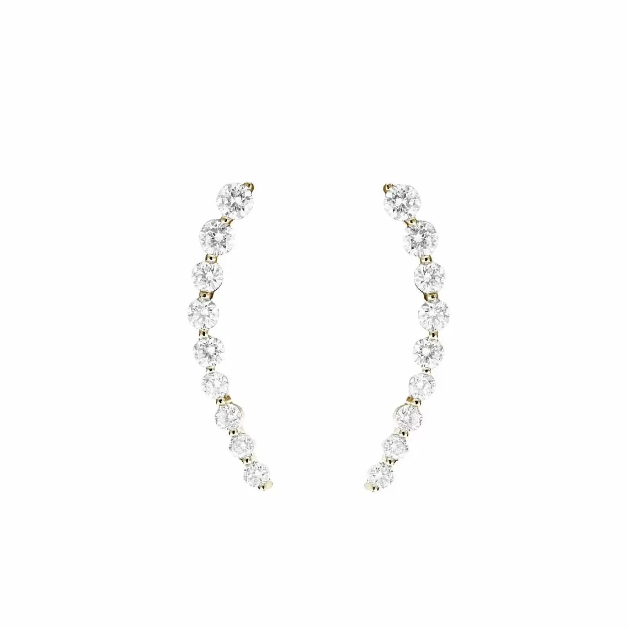 London Collection 14K Diamond Curved Ear Climbers Hot