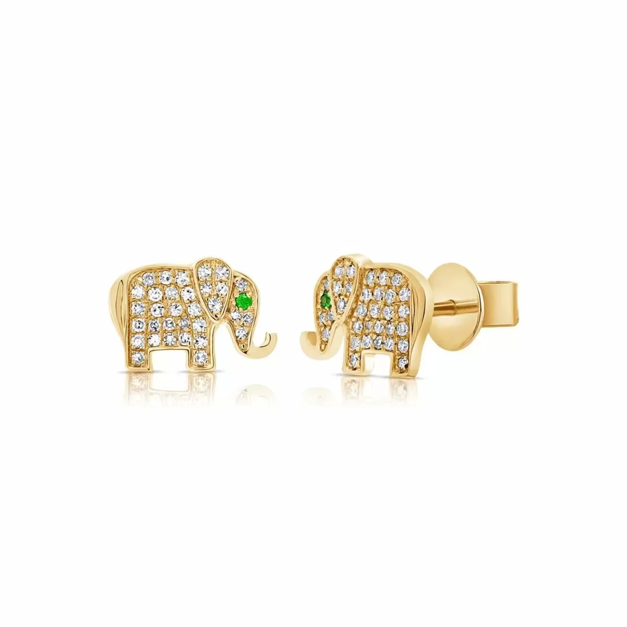 London Collection 14K Diamond Elephant Stud Earrings Hot