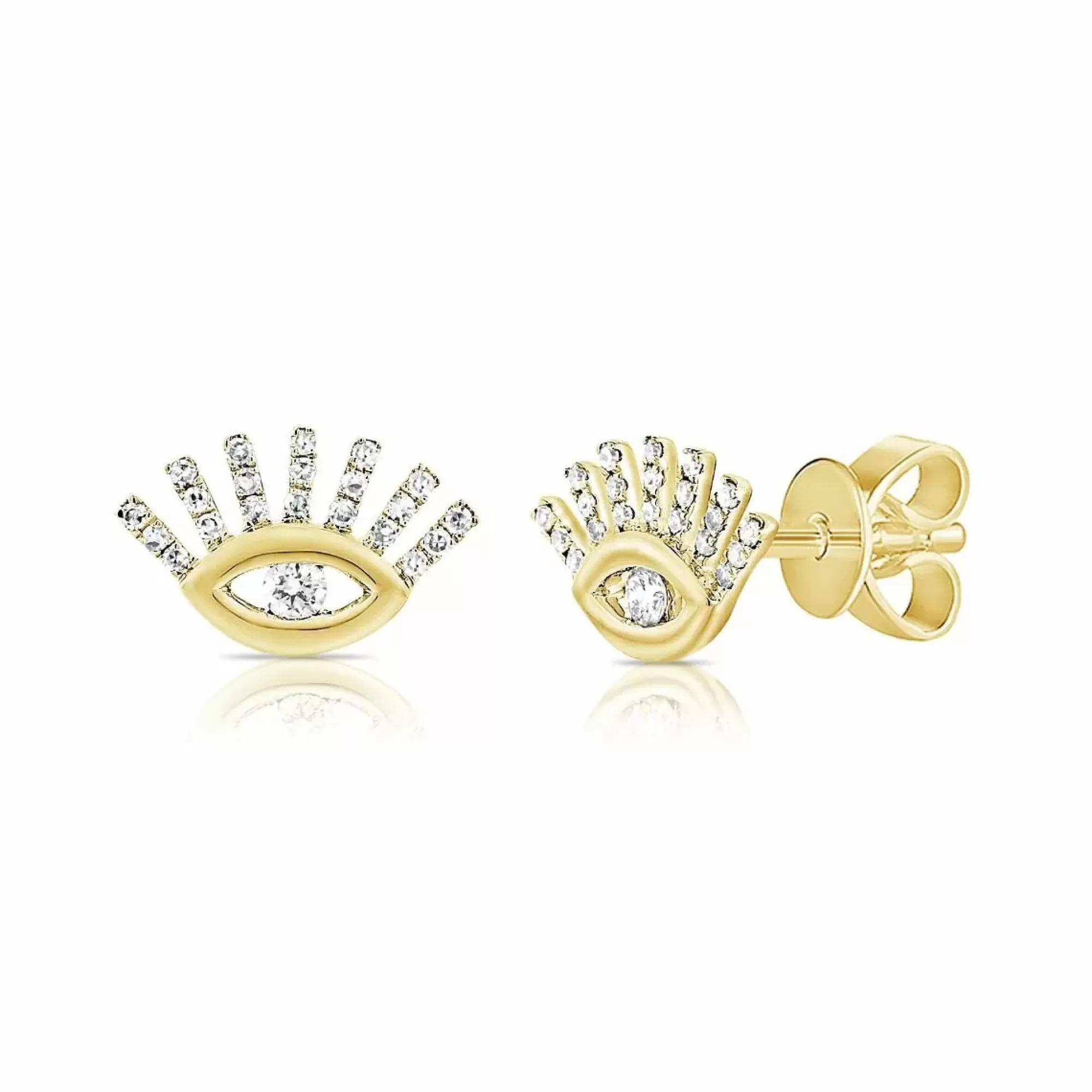 * London Collection 14K Diamond Eye Lash Stud Earrings Clearance