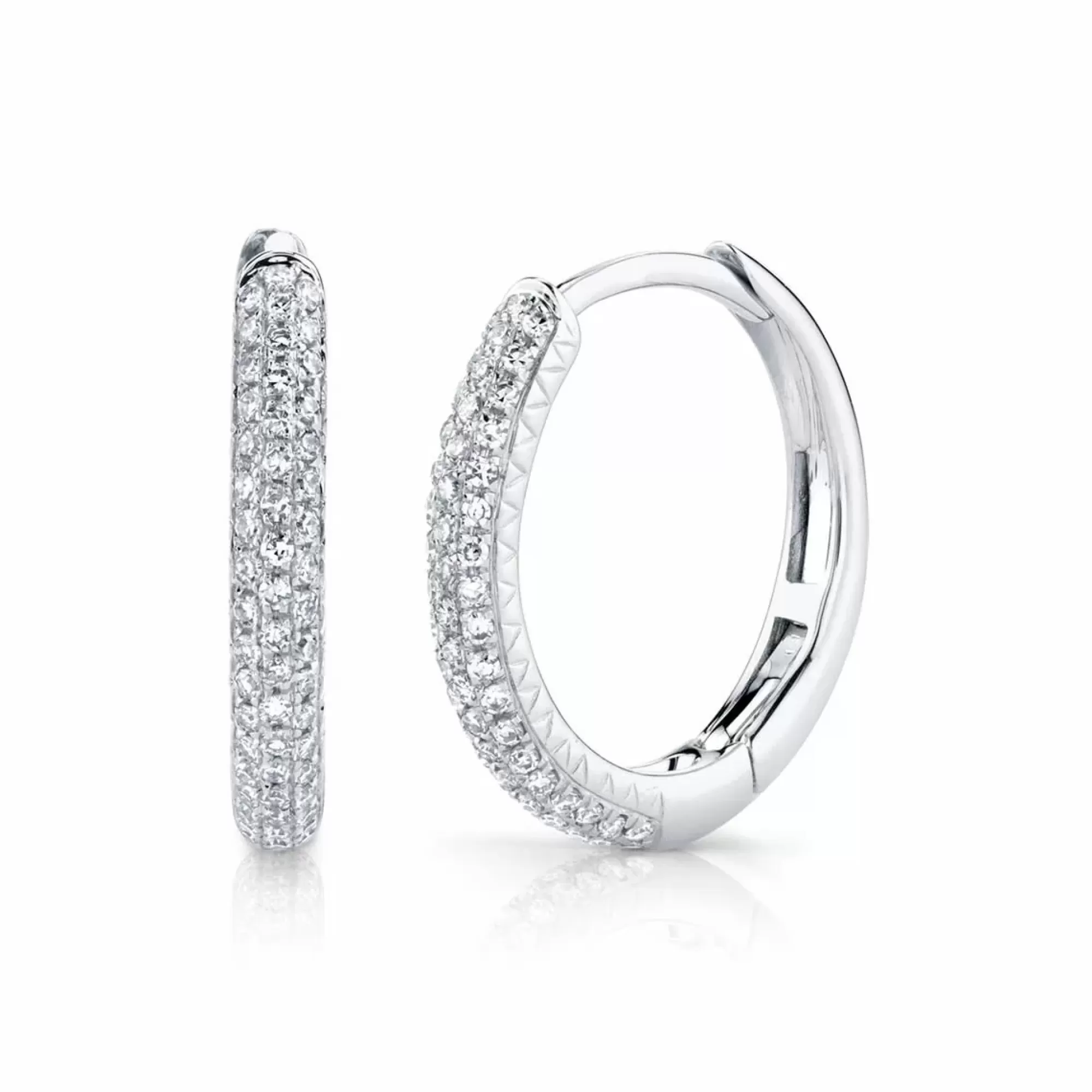 London Collection 14K Gold Pave Diamond Huggie Earrings Shop