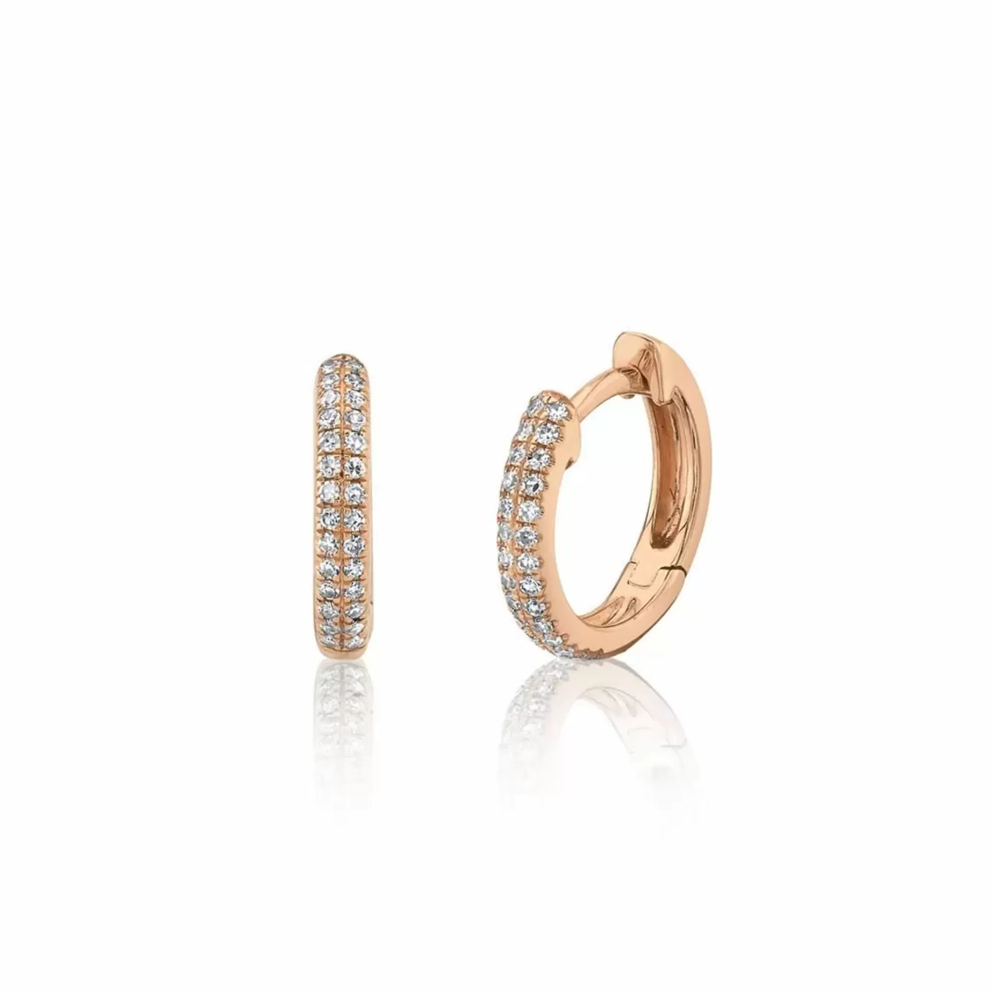 London Collection 14K Gold Pave Diamond Huggie Hoops Best Sale