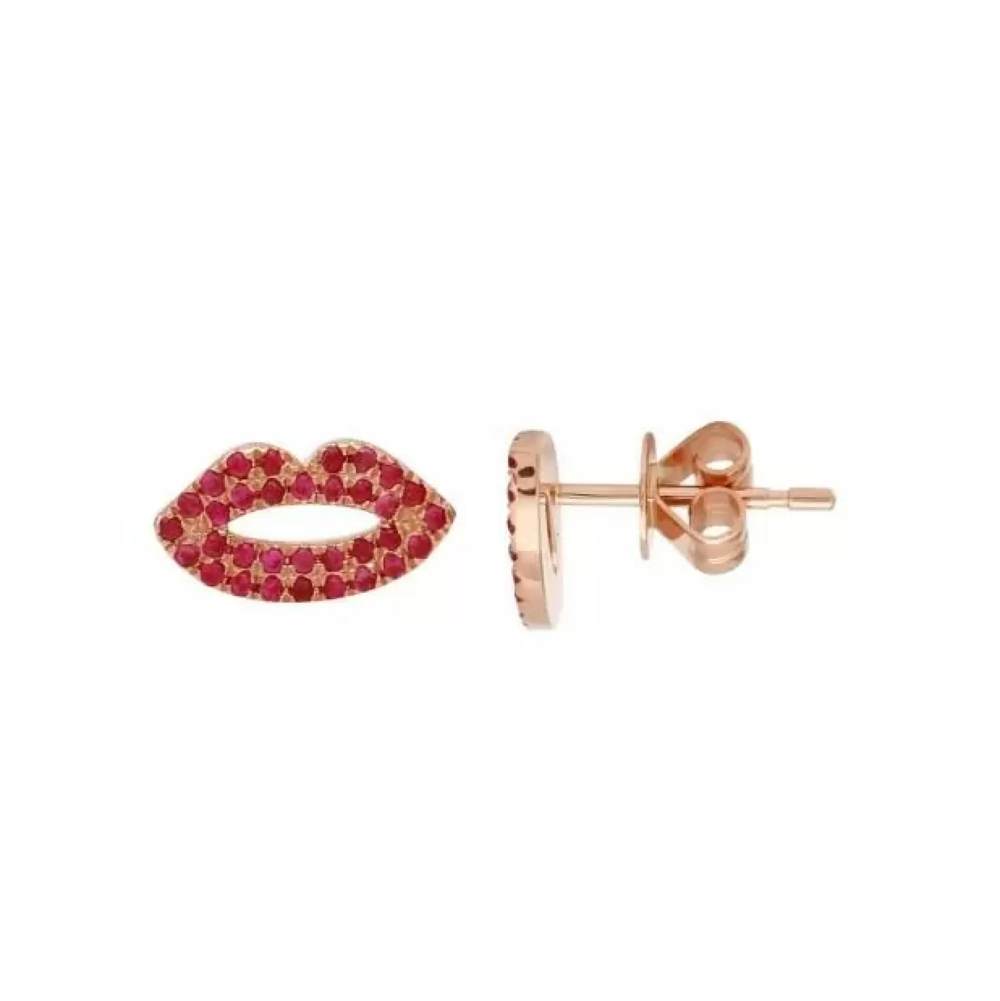 London Collection 14K Gold Ruby Lip Studs. Best Sale